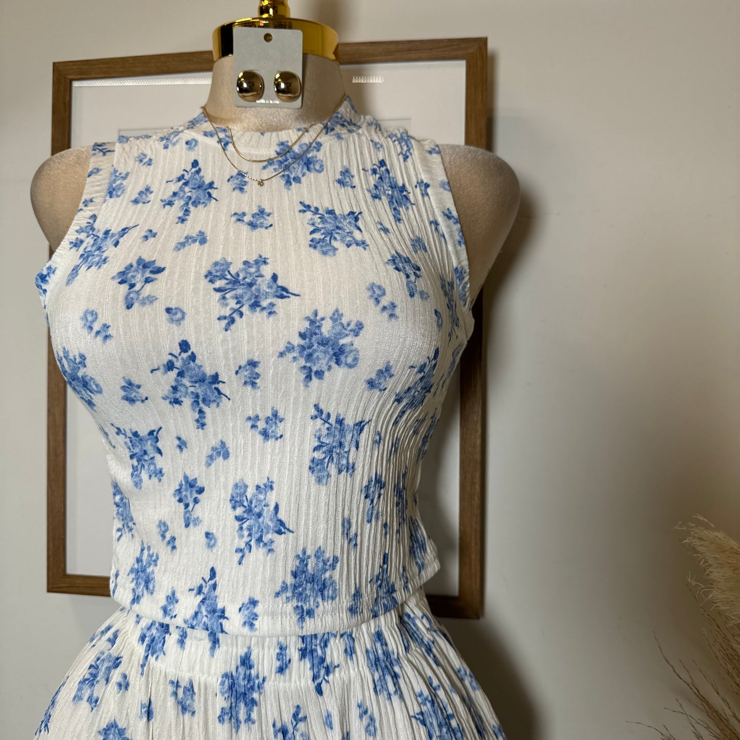 Tamara Two Piece Set-White/Blue