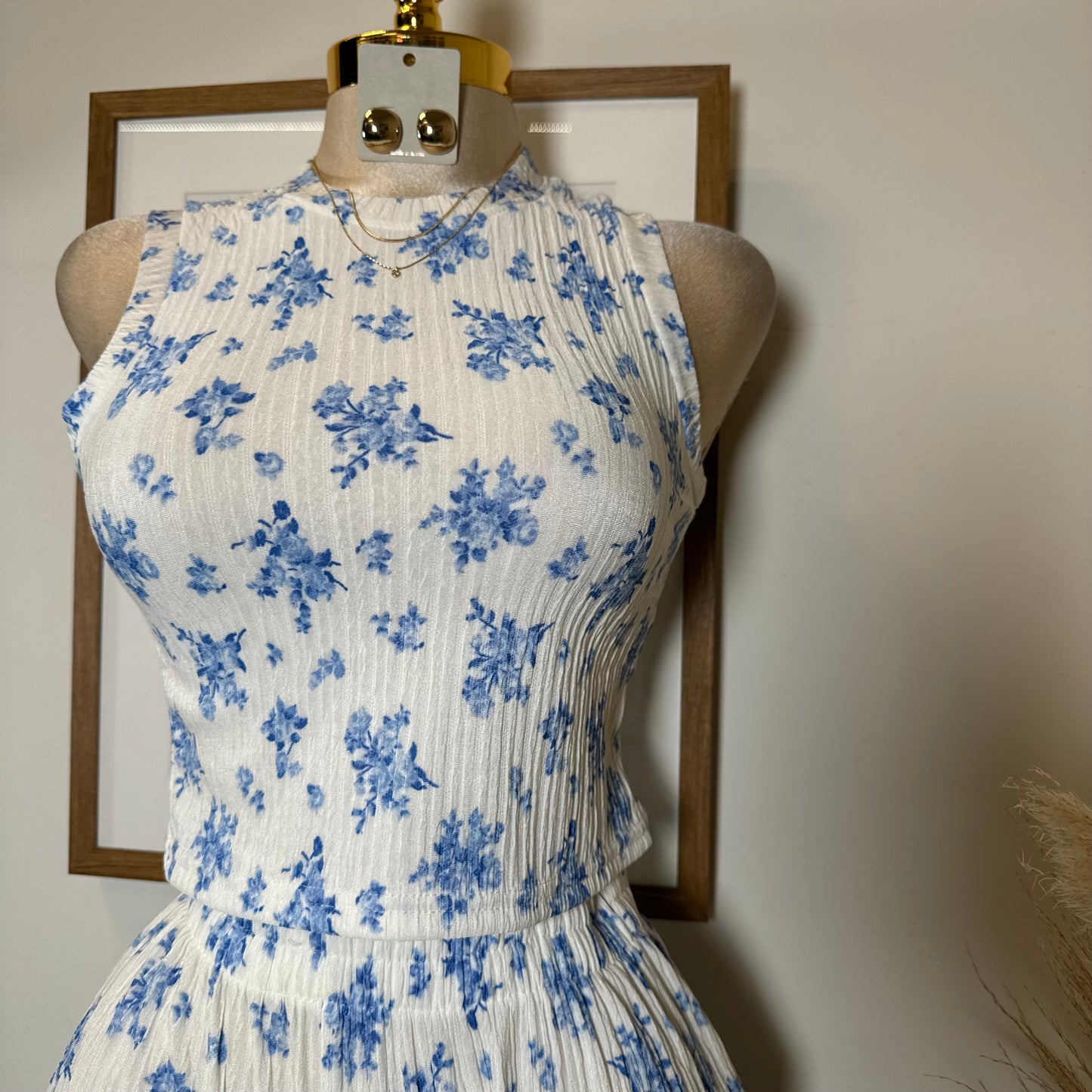 Tamara Two Piece Set-White/Blue