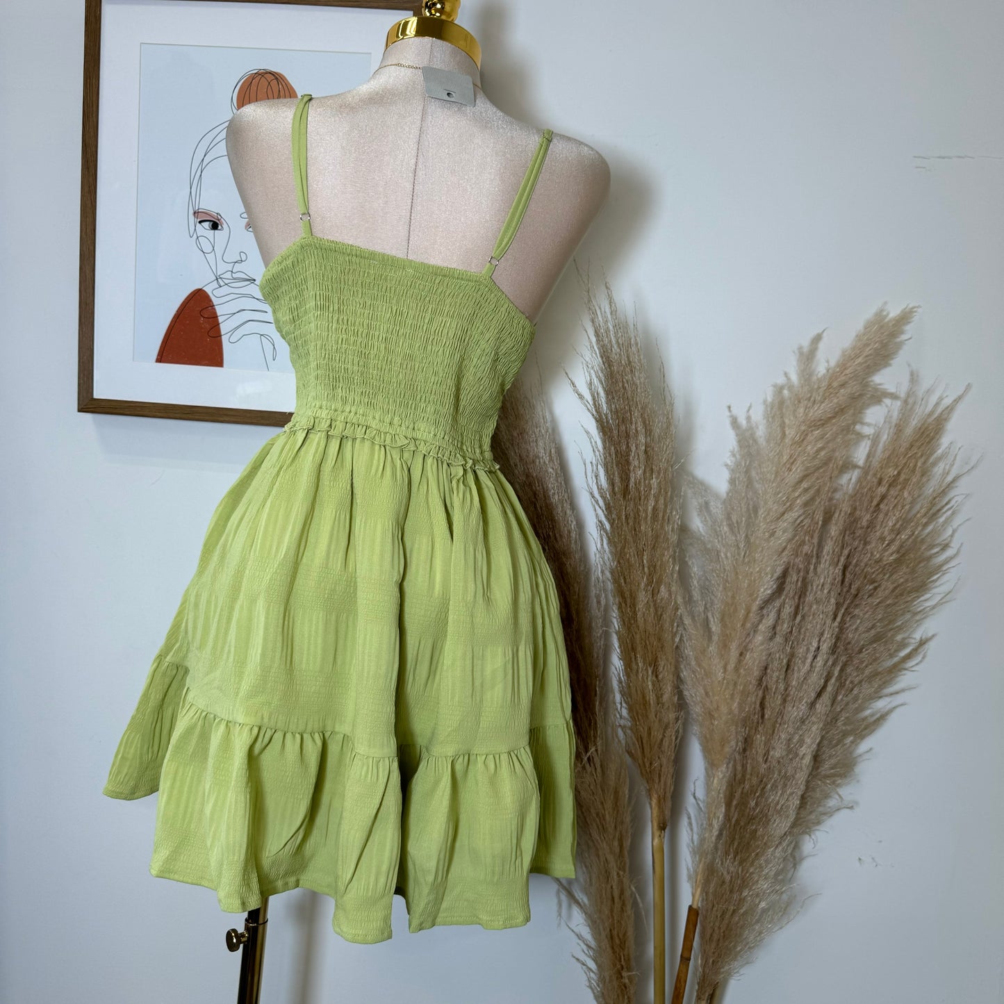 Luxia Self Tie Dress-Cyber Lime