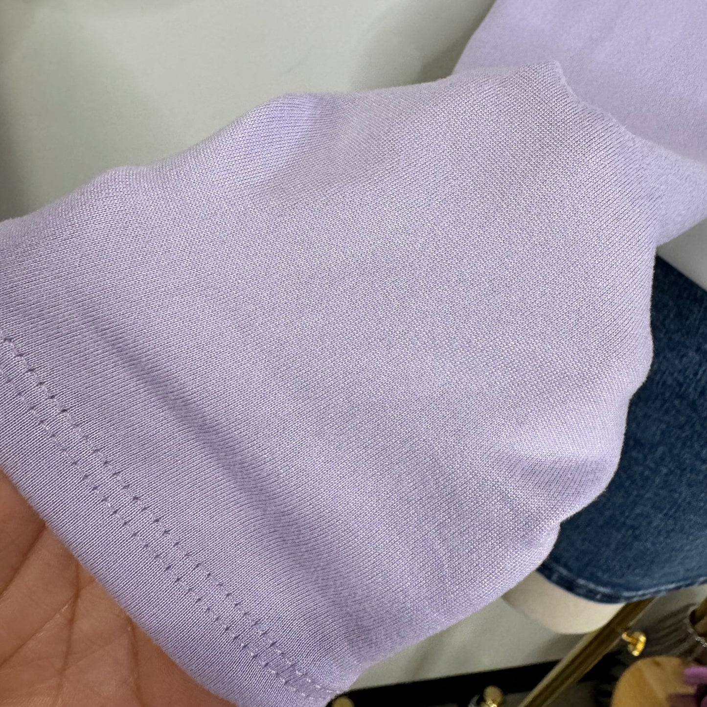 Double Layered & Soft Material Long Sleeve-Lilac