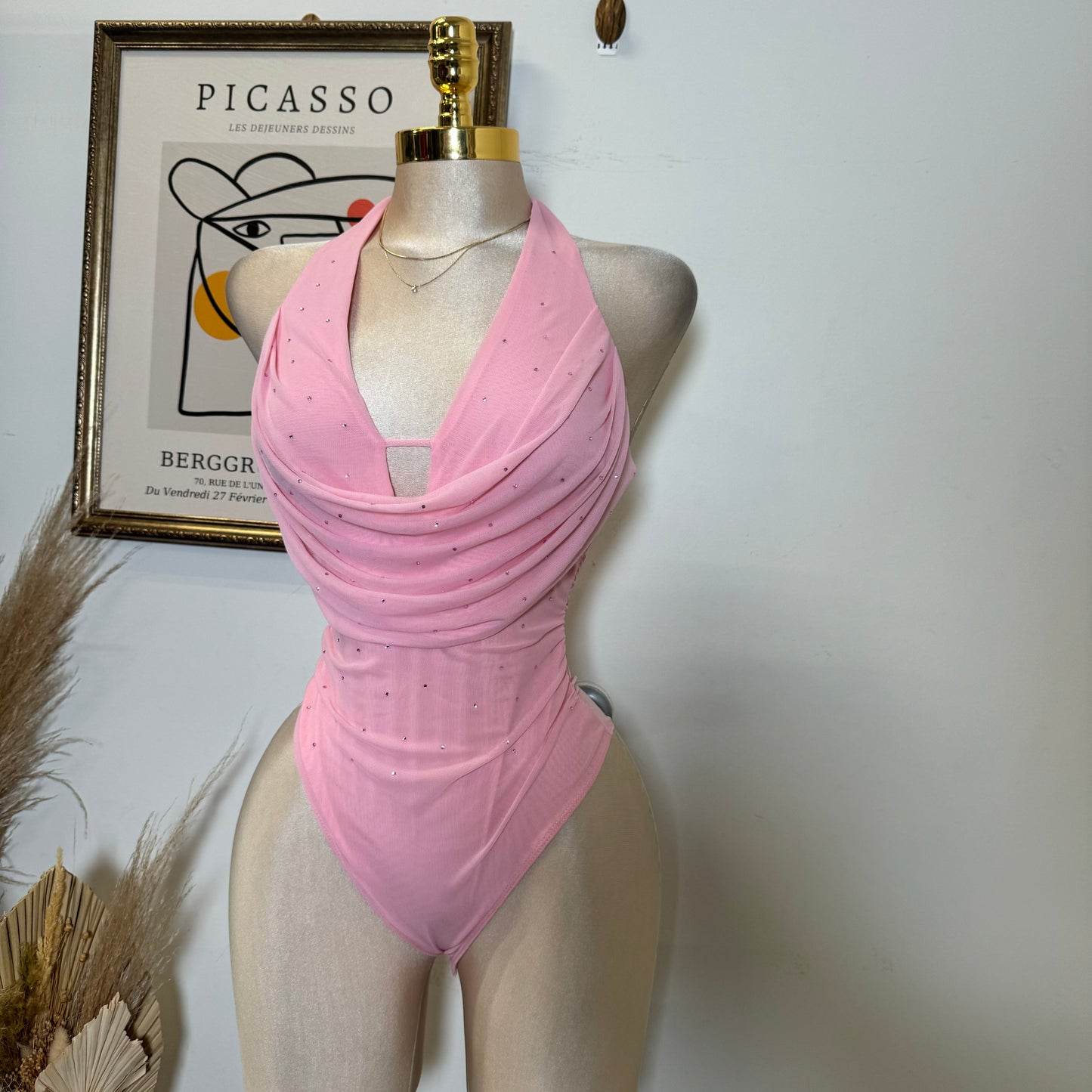 Alieen Mesh Bodysuit-Pink