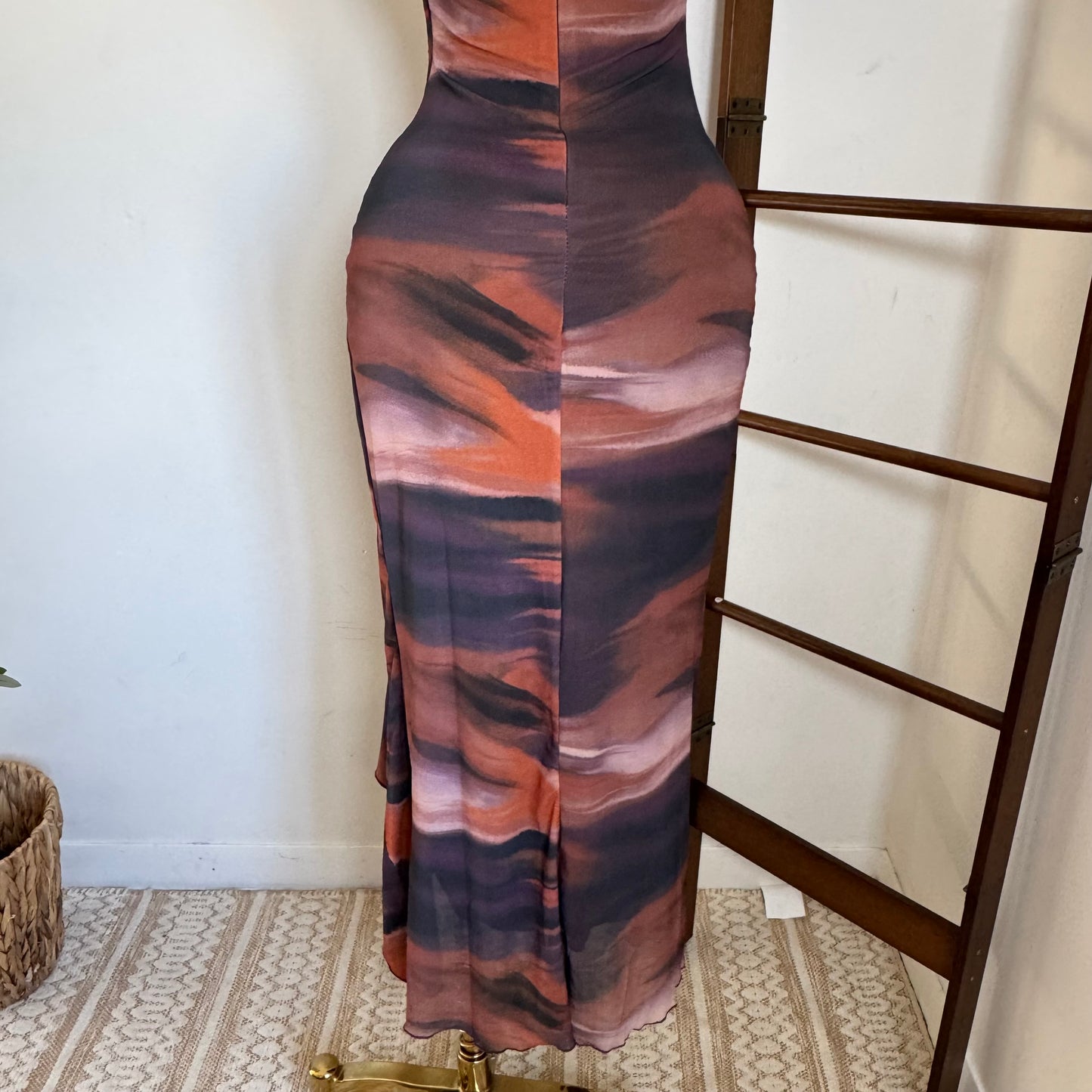 Mismaloya Dress-Multi Brown