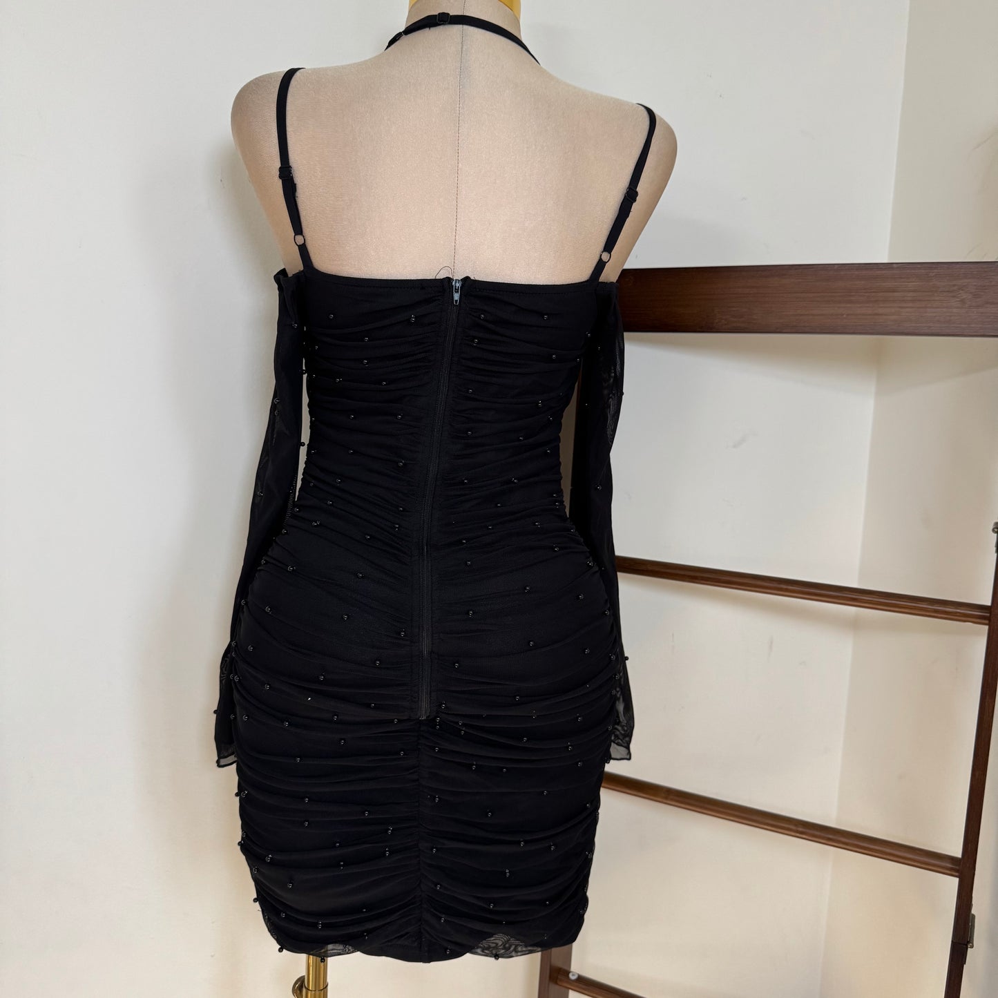 Pearl Long sleeve Dress-Black