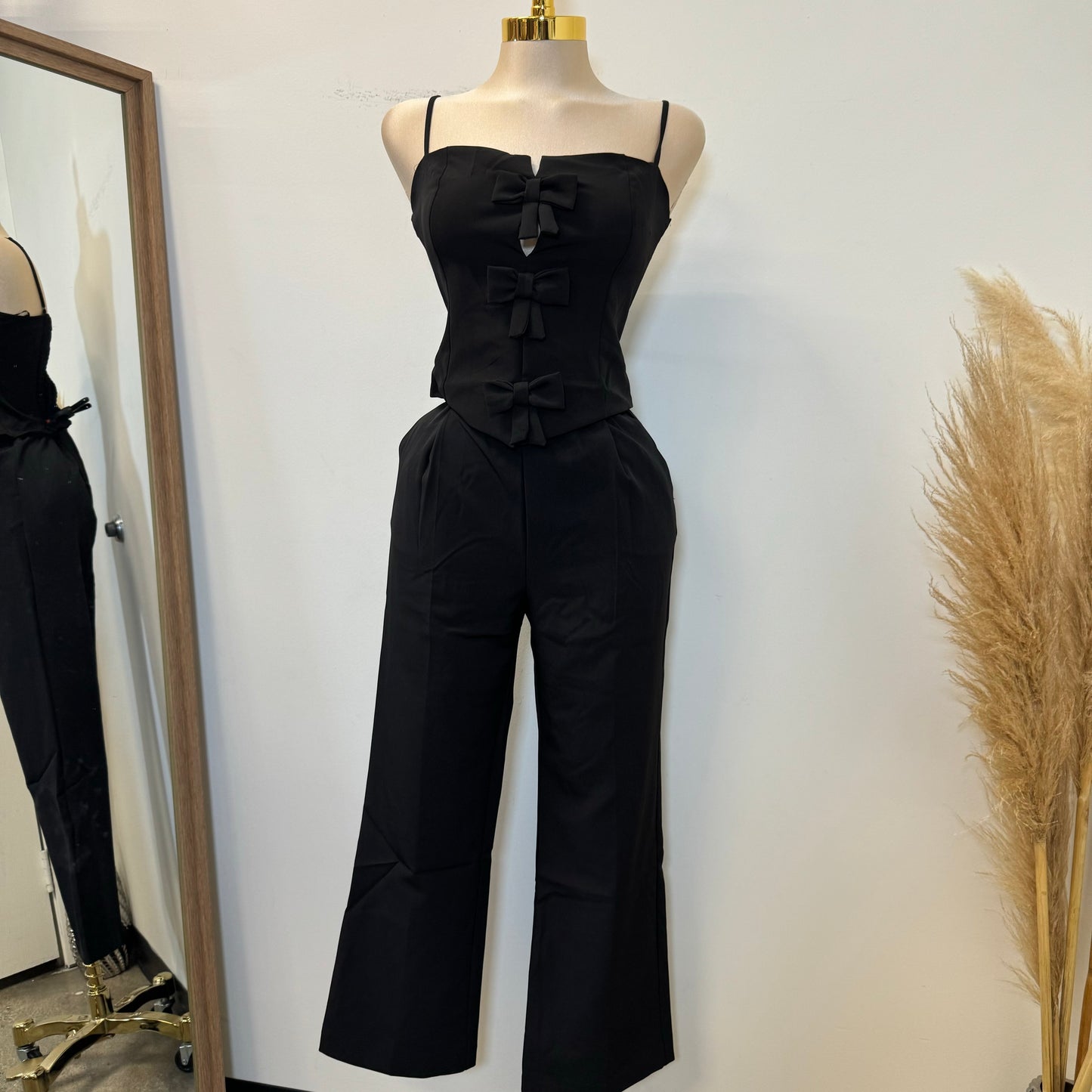 Anslie two Piece pant Set-Black