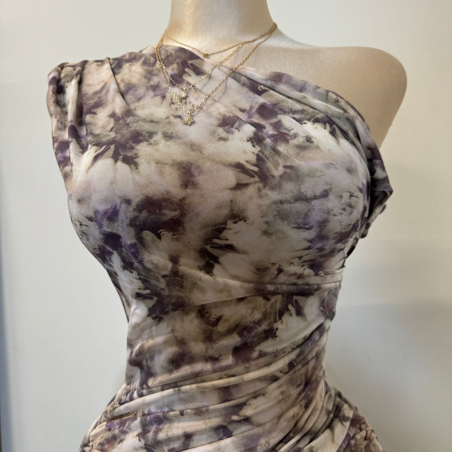 Luxi Dress-White/Olive Multi Color