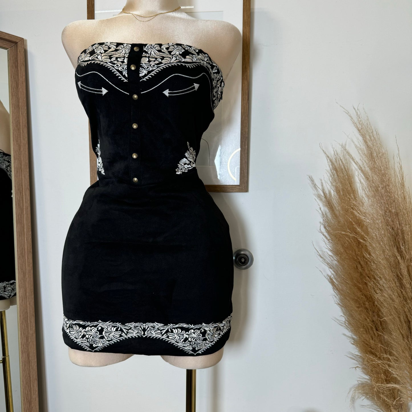 La Bota Suede Dress-Black