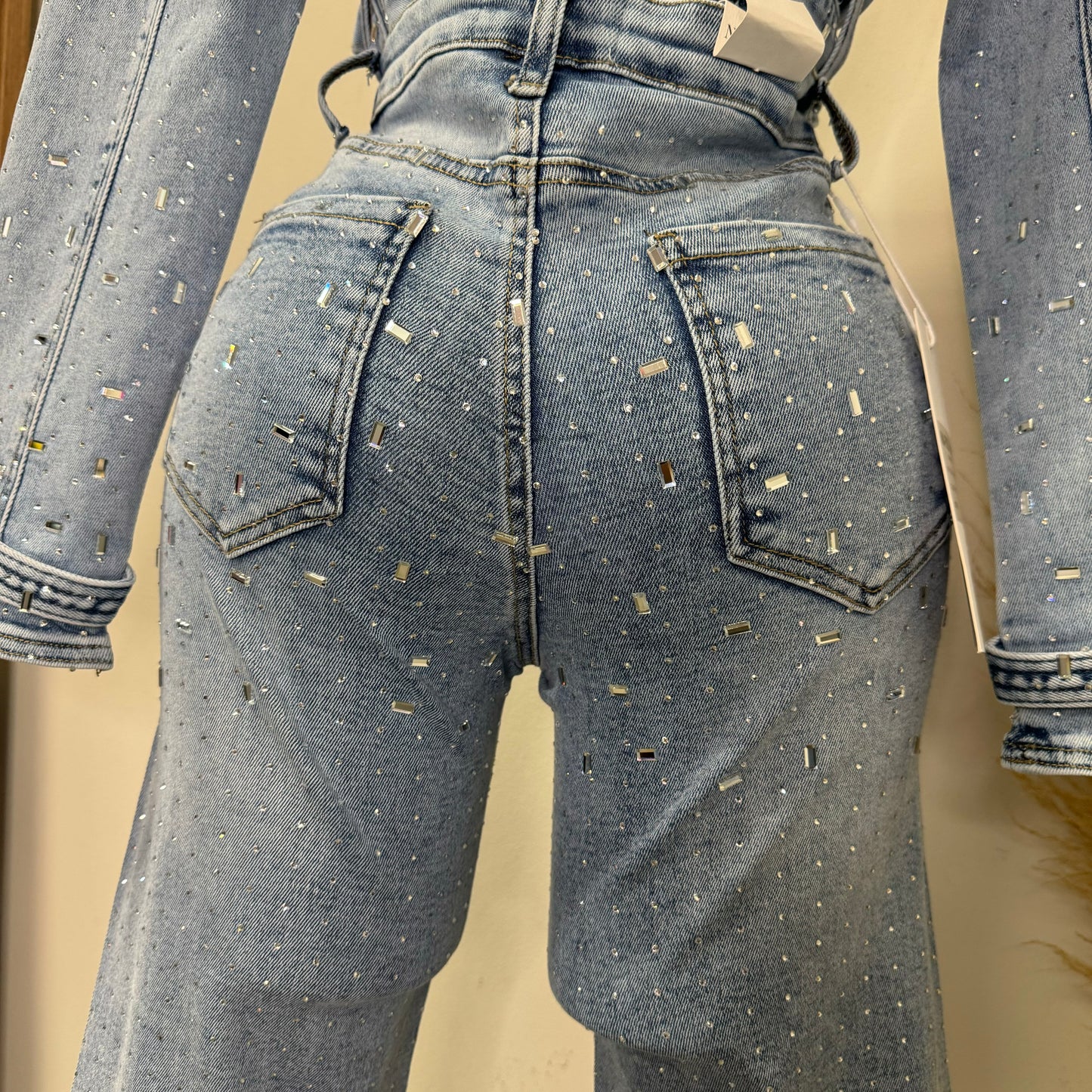 Ximena Rhinestone Pants-Blue