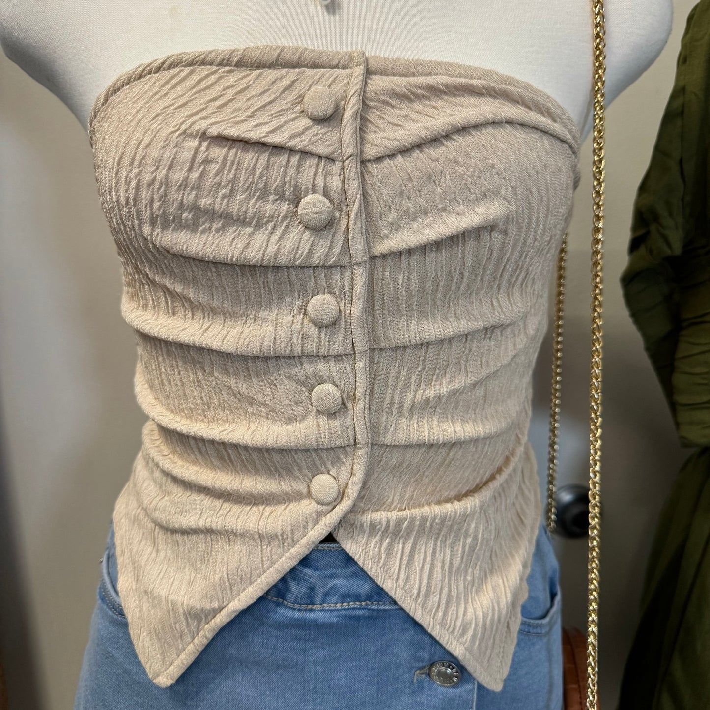 Camelia Tube Top-Cream