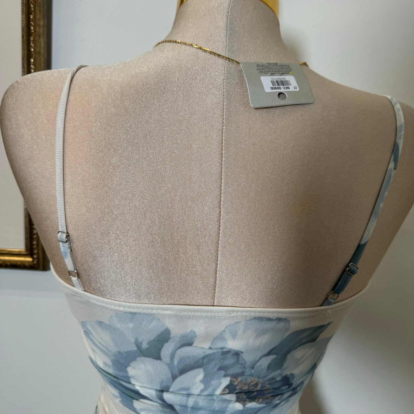 Daisty Ruched Dress-Blue/White