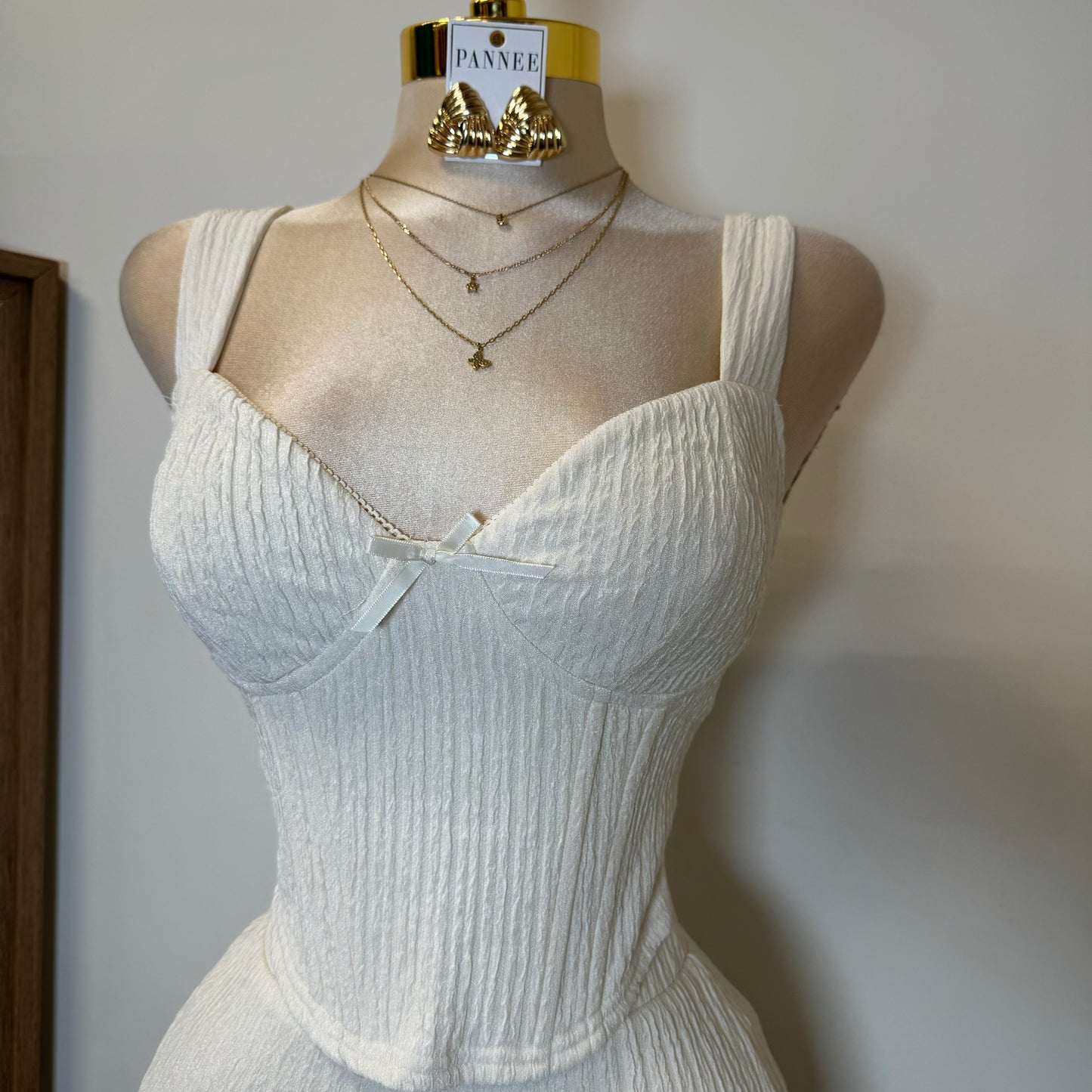 Cancun Corset Skirt Two Piece -White