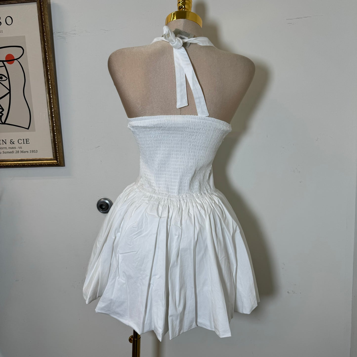 Halter Bubble Dress-White