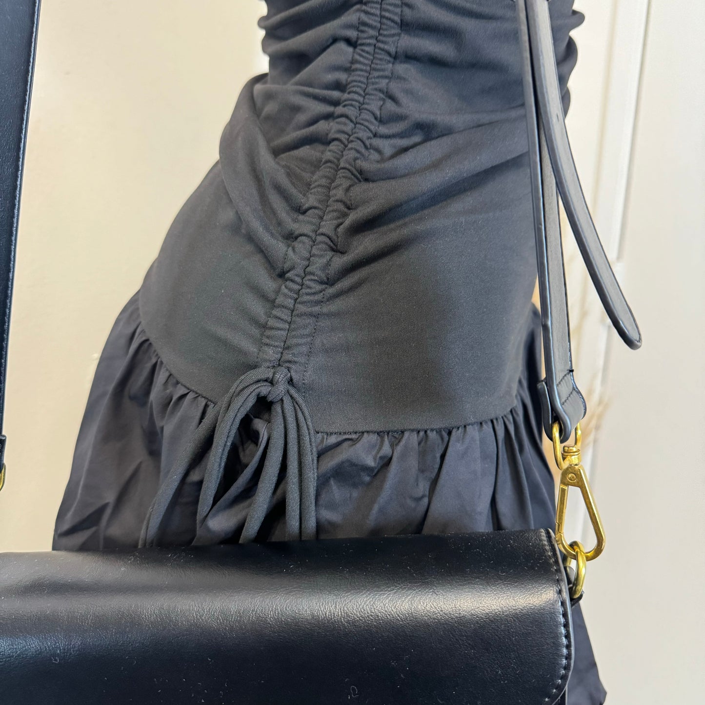 Asymmetric Bubble Dress-Black