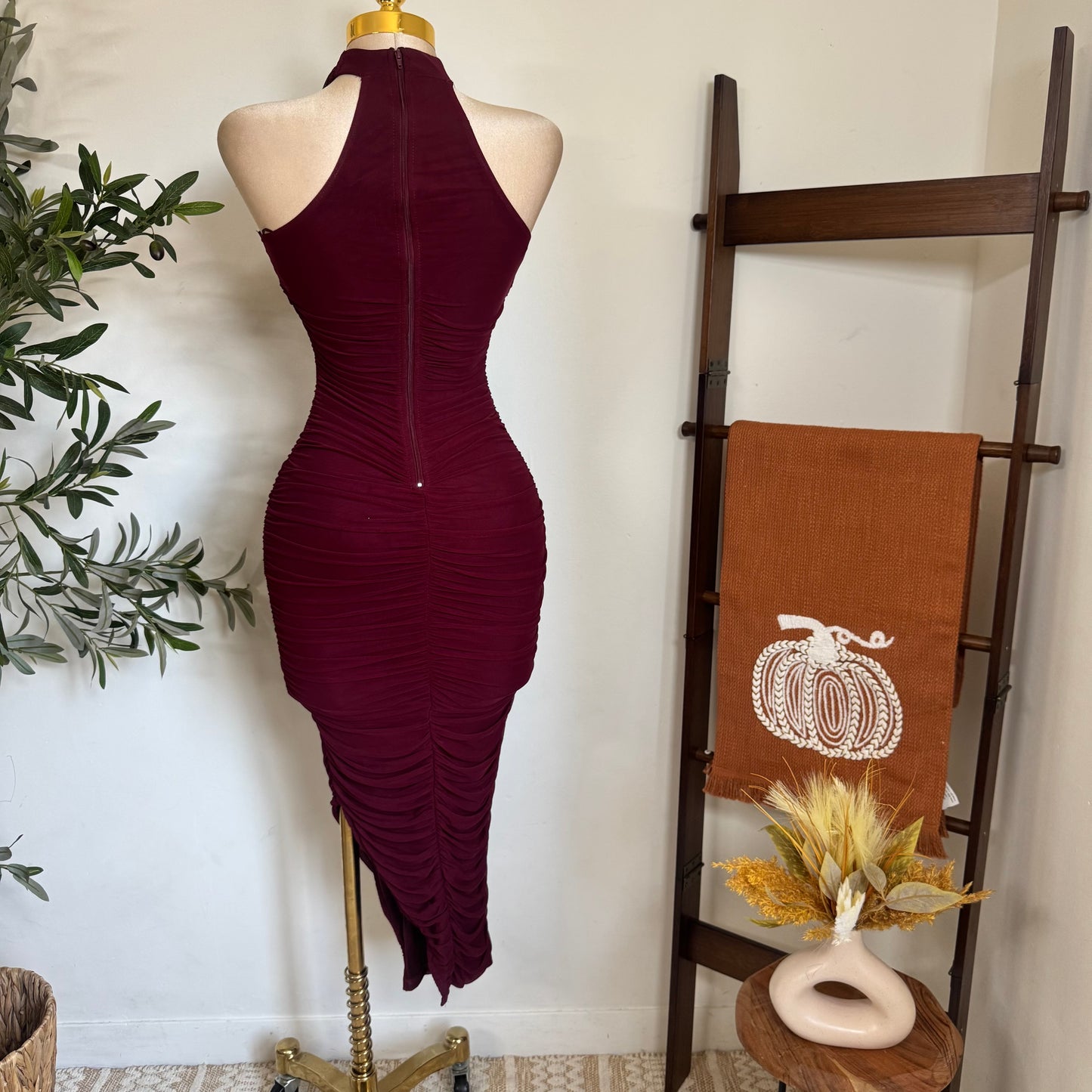 Evonne Dress-Dk Cherry