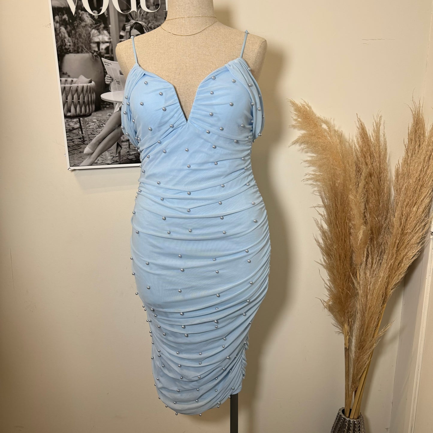 Aria Pearl Dress PL-Blue