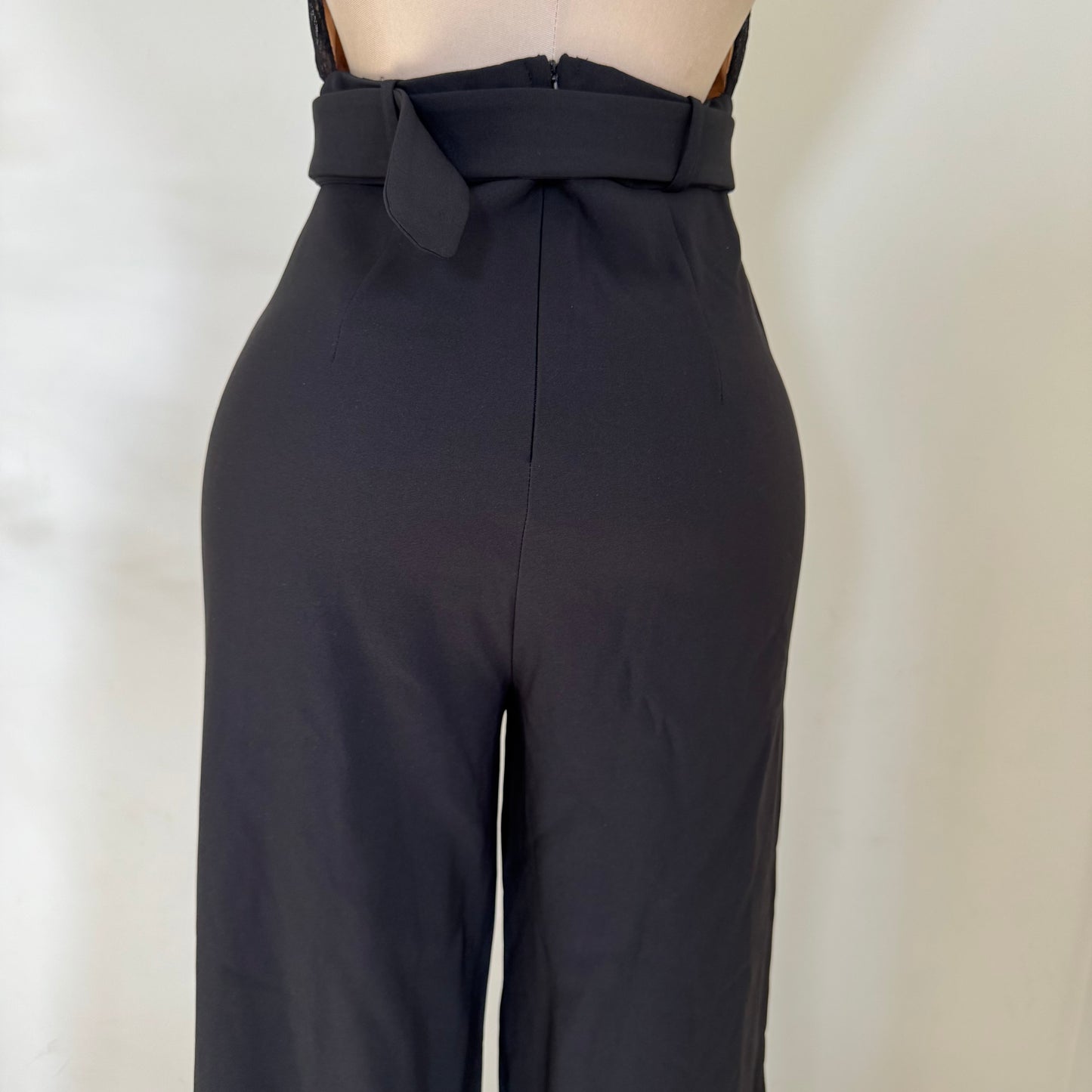 LACE & STRETCH WOVEN JUMPSUIT