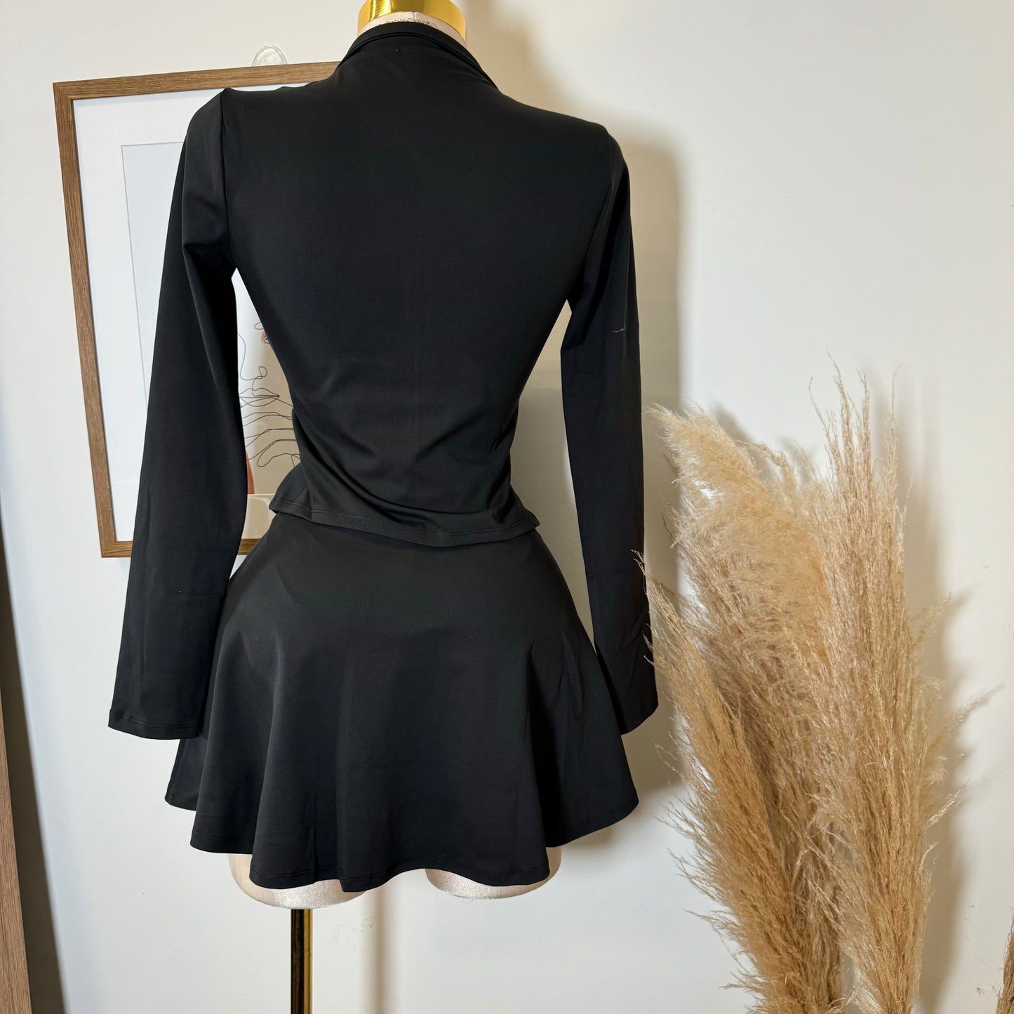 Coquetona Tennis Skirt Set-Black
