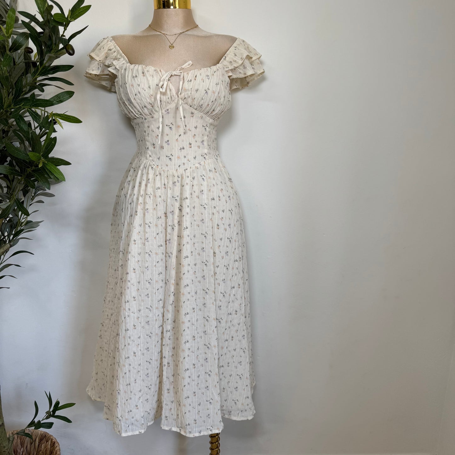 Summer Midi Dress-Butter Cream