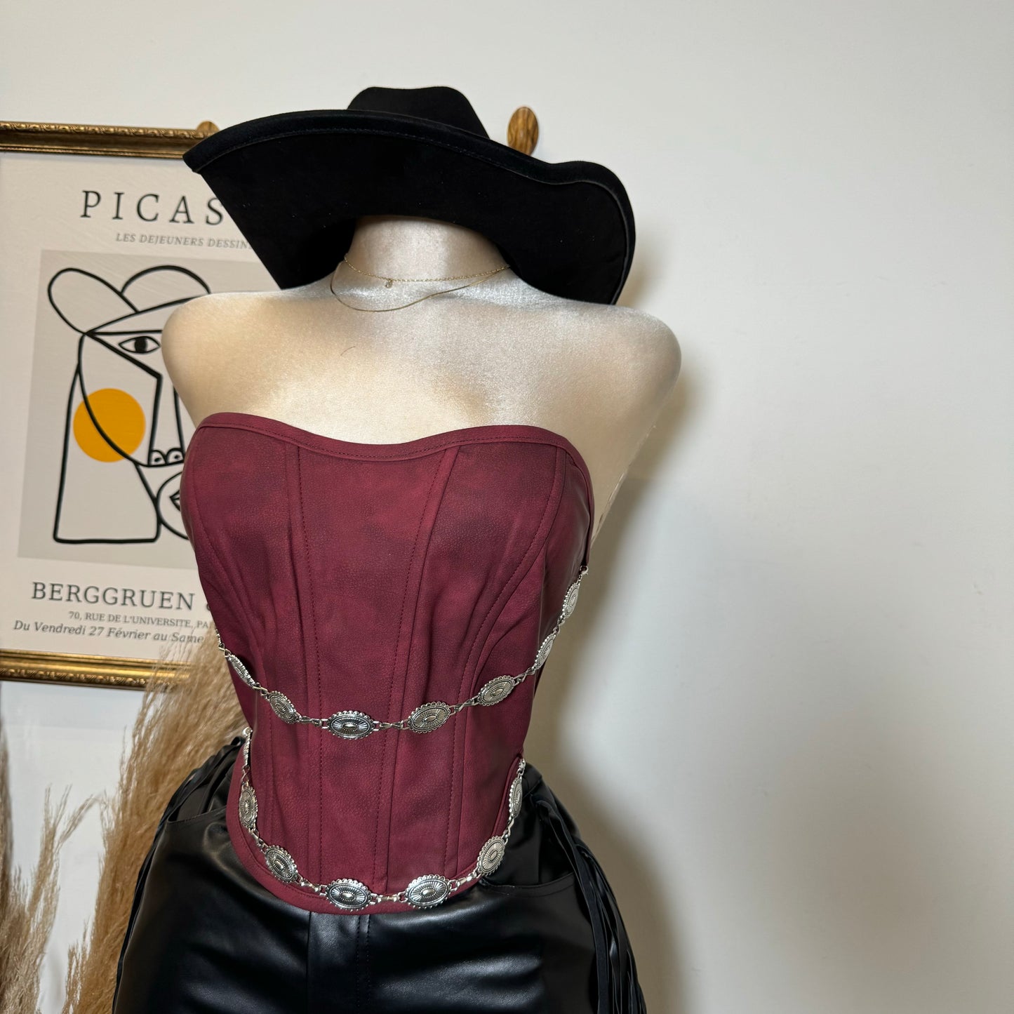 La Bota Corset -Burgundy