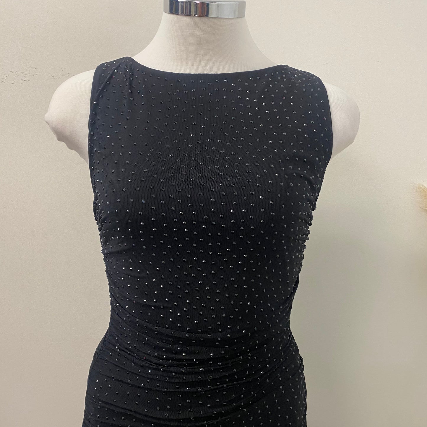 Amber Rhinestone Dress-Black