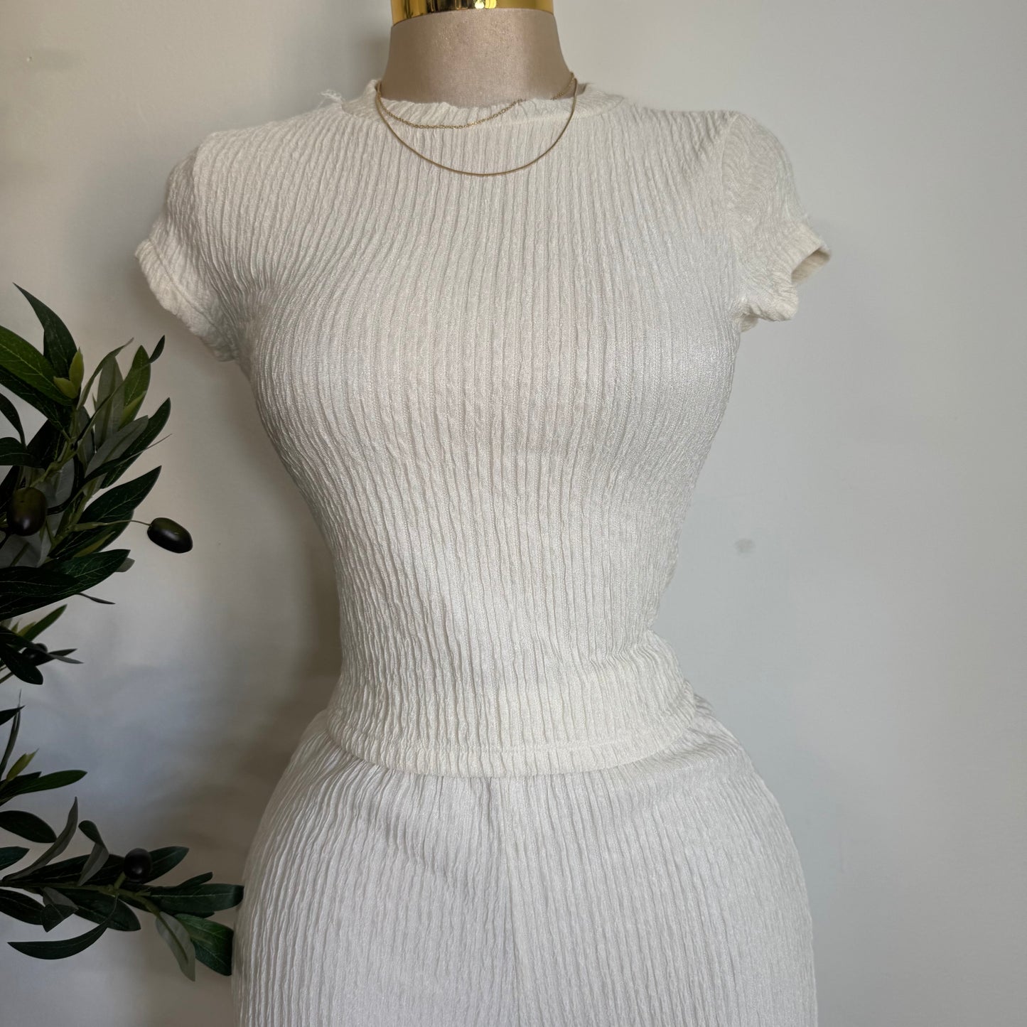 Tamara Short Sleeve Piece Set PL -White