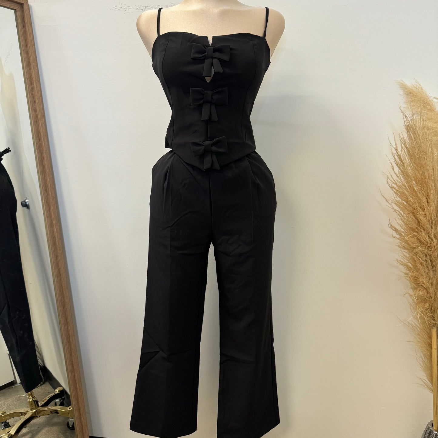 Anslie two Piece pant Set-Black