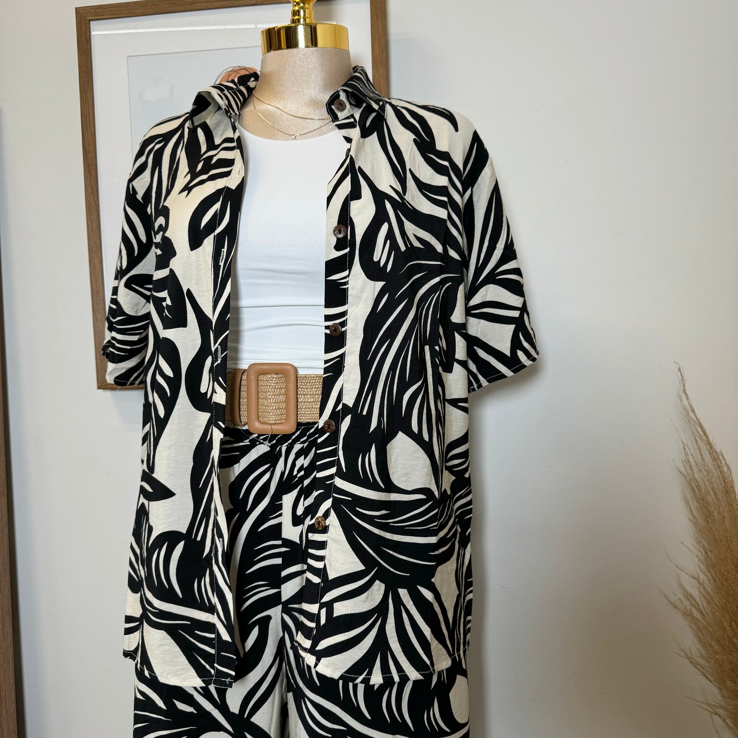 Cancun Pant Two piece Set-Black/White