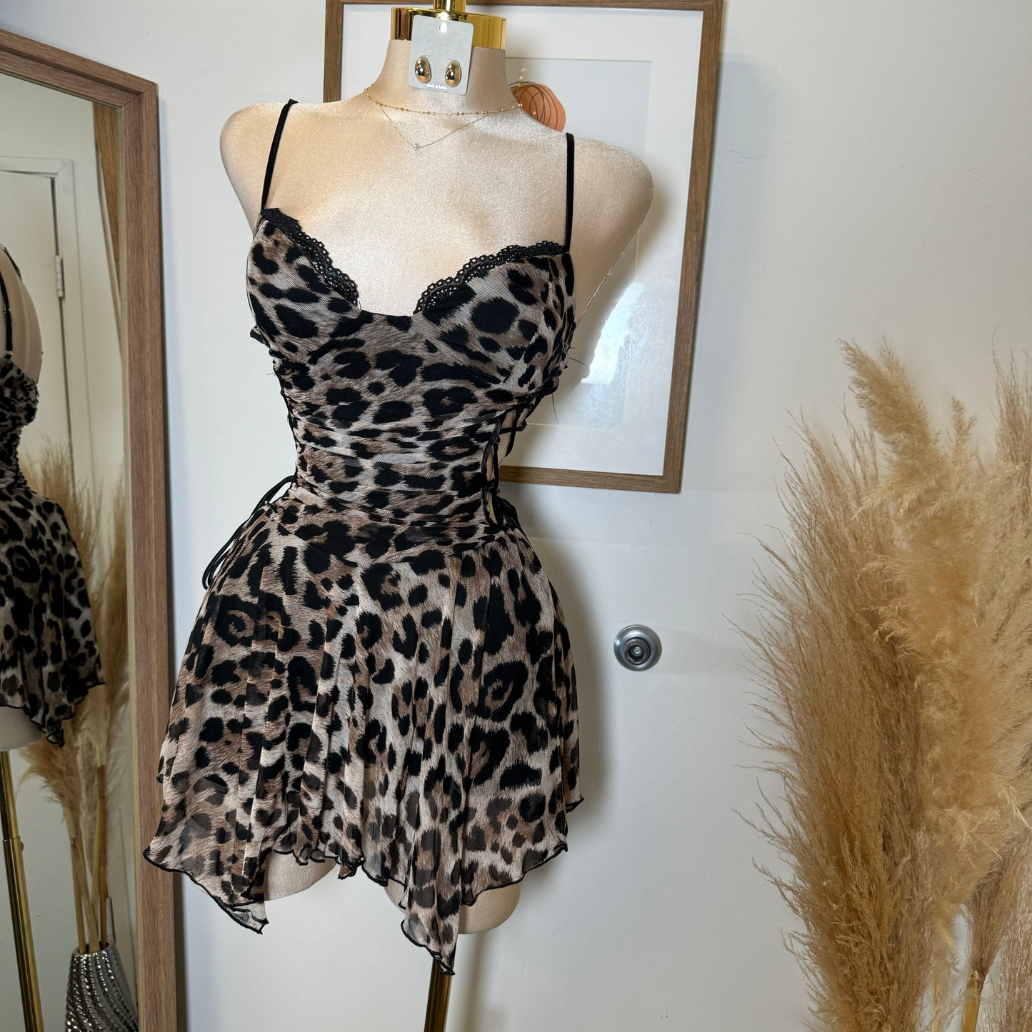 Sexy Animal Mini Dress-Leopard