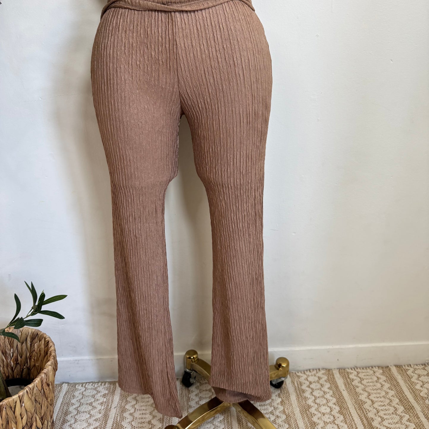 Timira Short Sleeve Pant set -Brown
