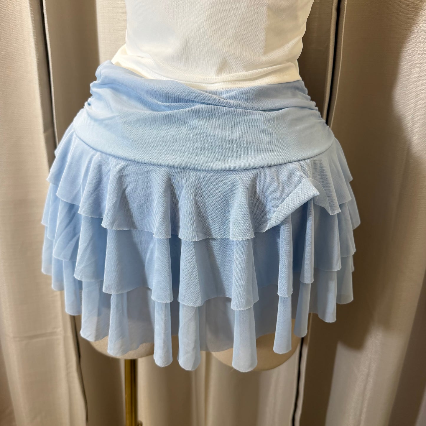 Flare skirt with short underneath- Blue