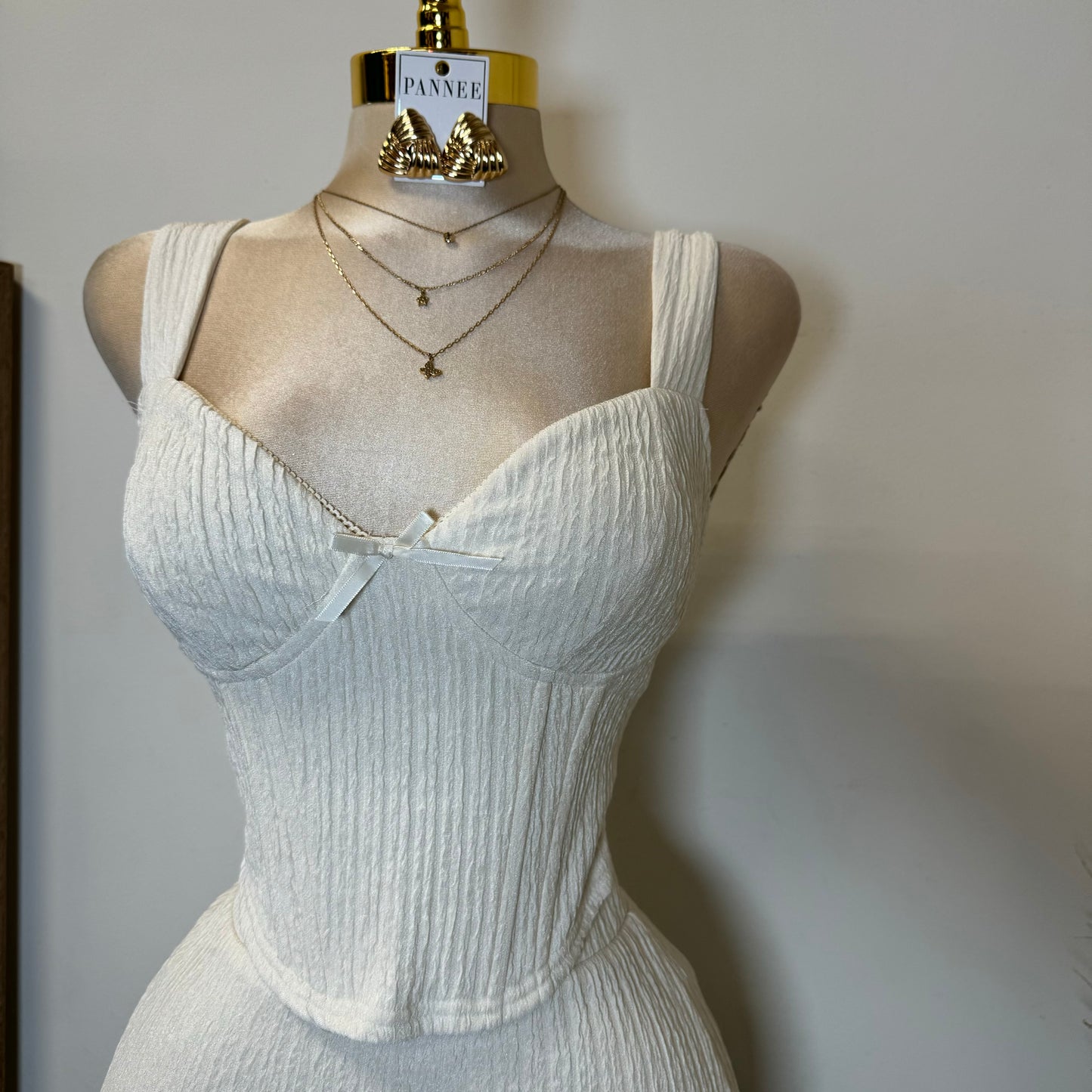 Cancun Corset Skirt Two Piece -White