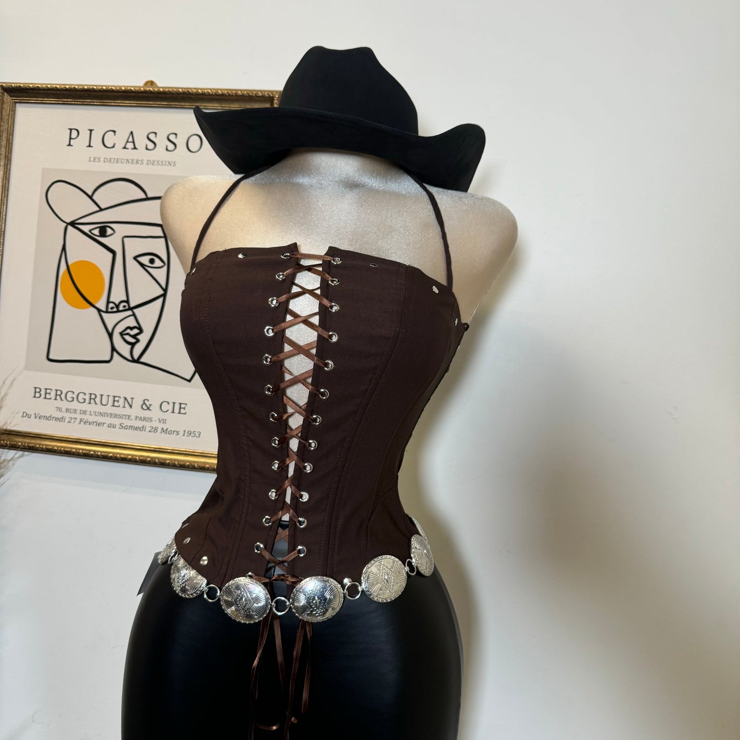 La Yaquesita Corset Top-Brown