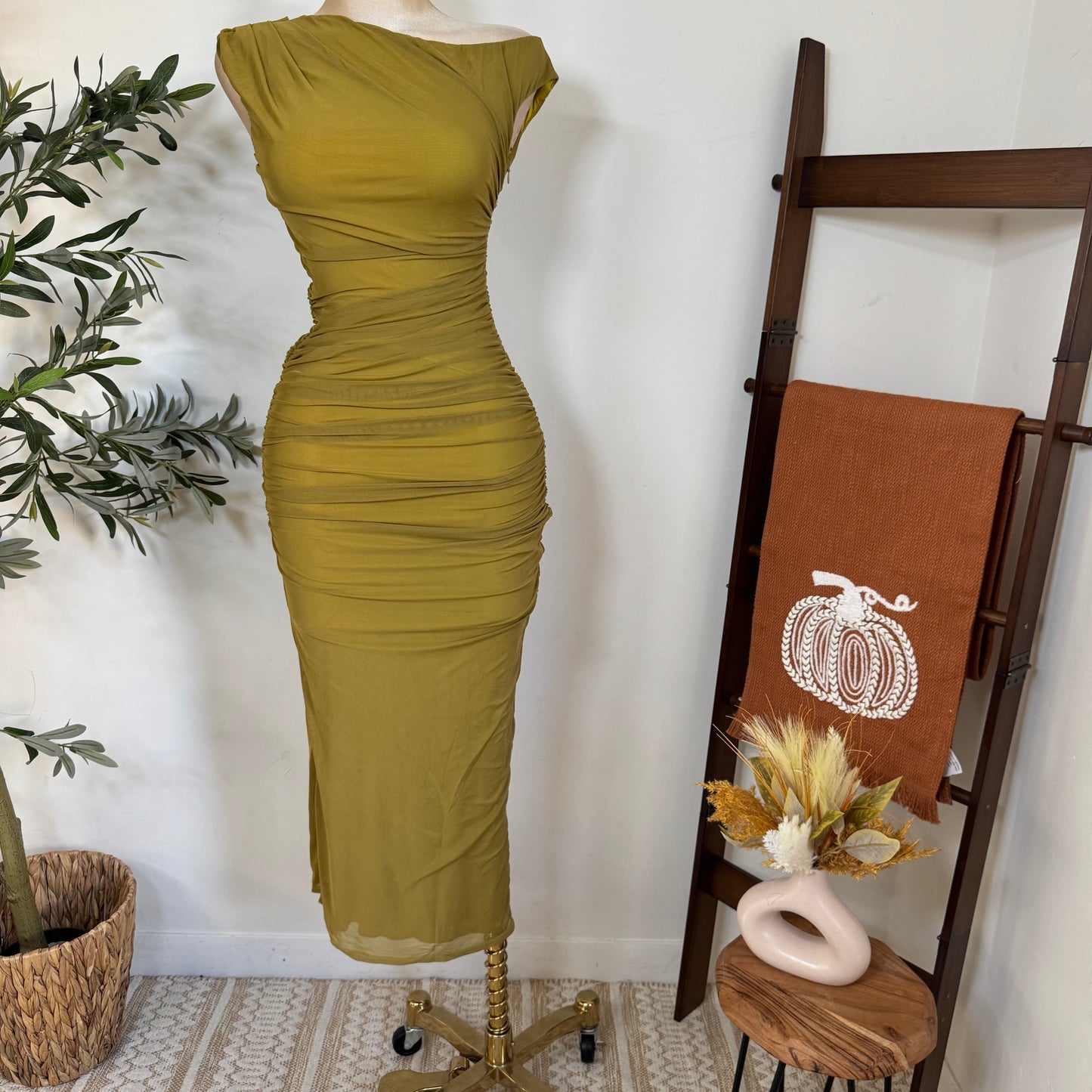 Luxi Dress-Olive