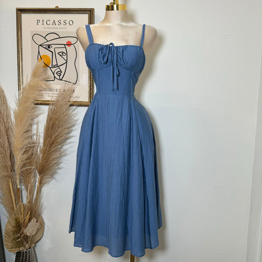 Picnic Corset Dress-Blue