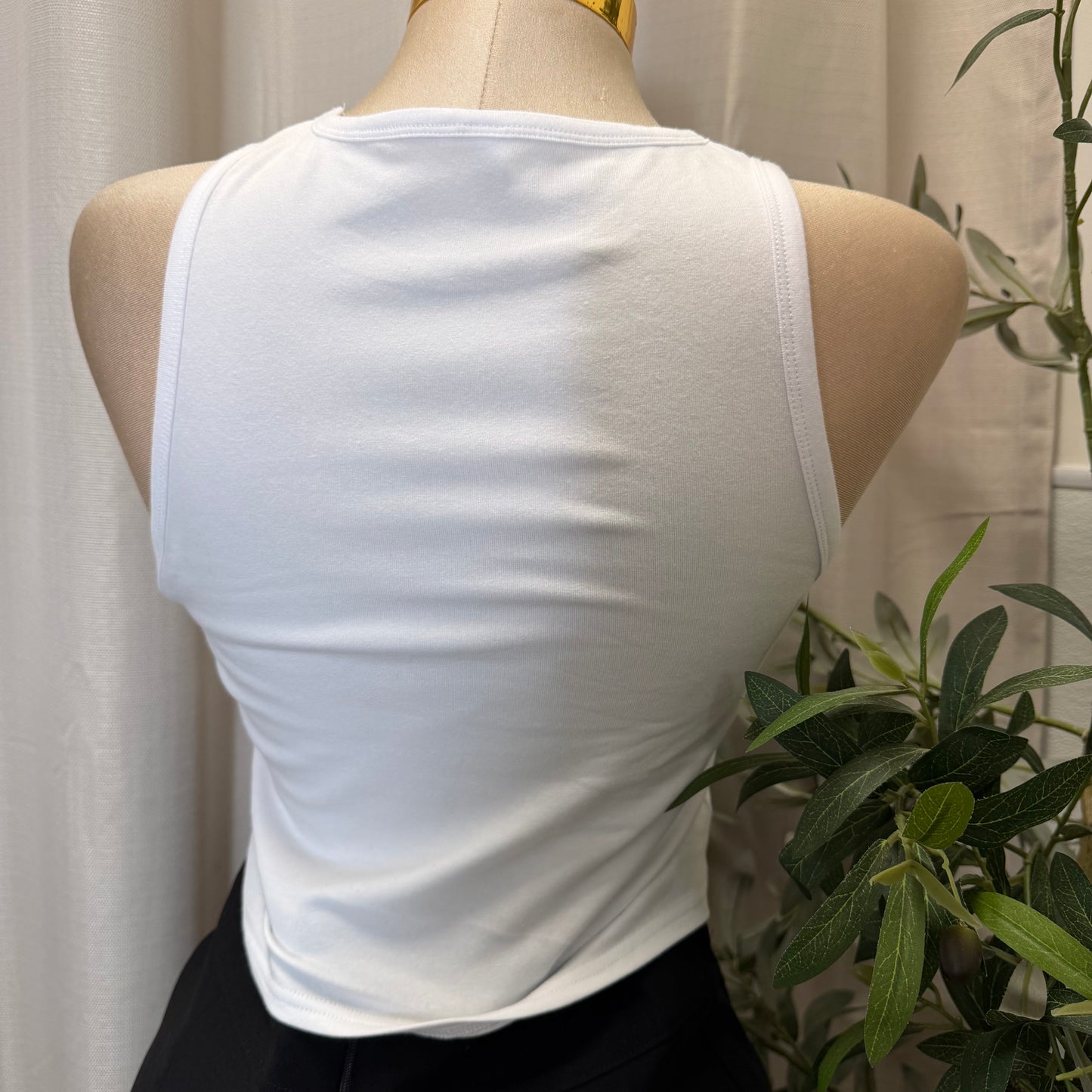 Sleeveless Crop Mexico Top-White