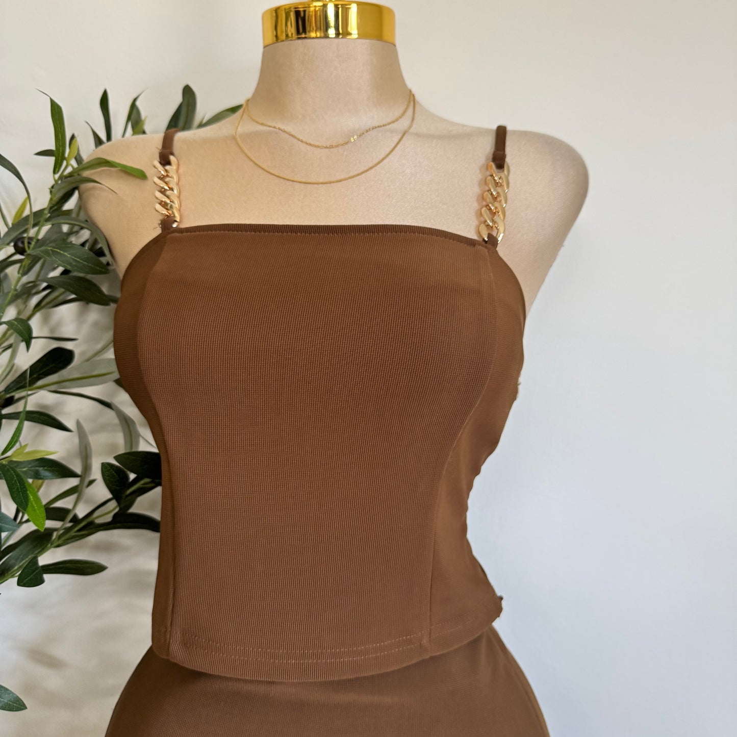 Mixy Skirt Set-Brown