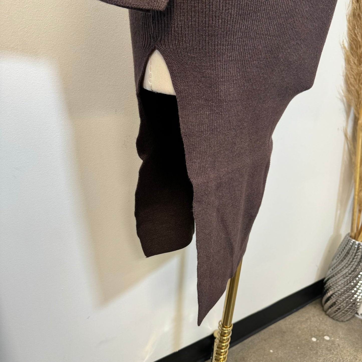 Jovana Sweater Dress-Brown