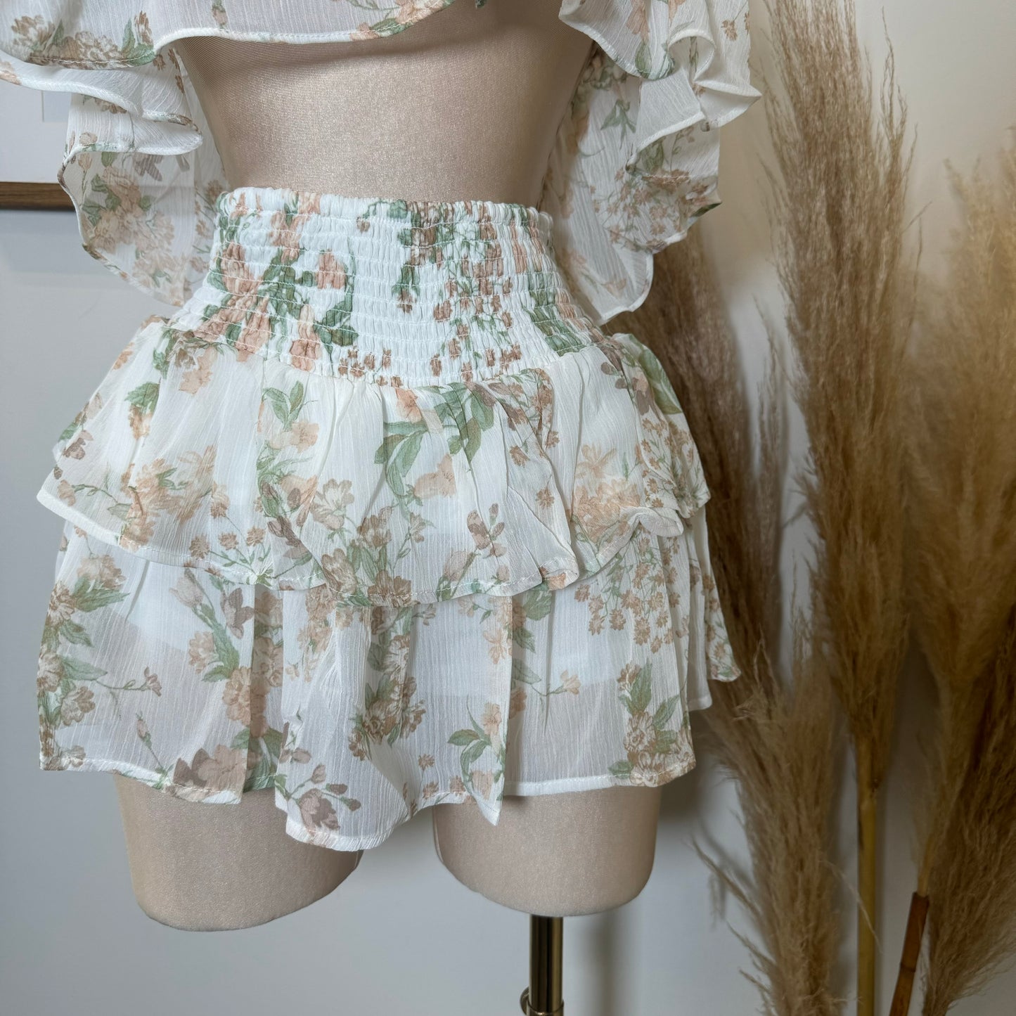 Ruffle Mini Skirt Set-Multi