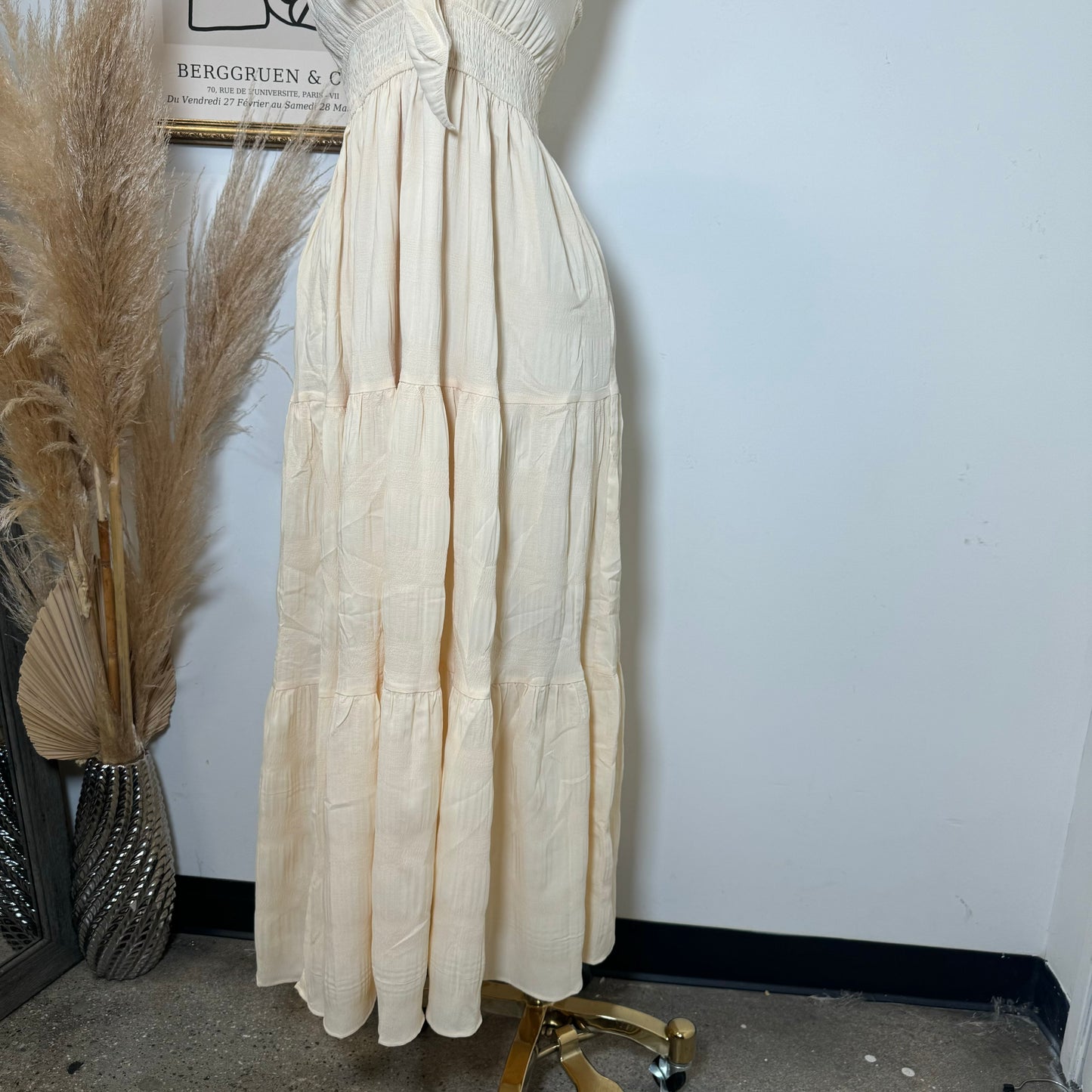 Strapless Maxi Dress-Baby Yellow
