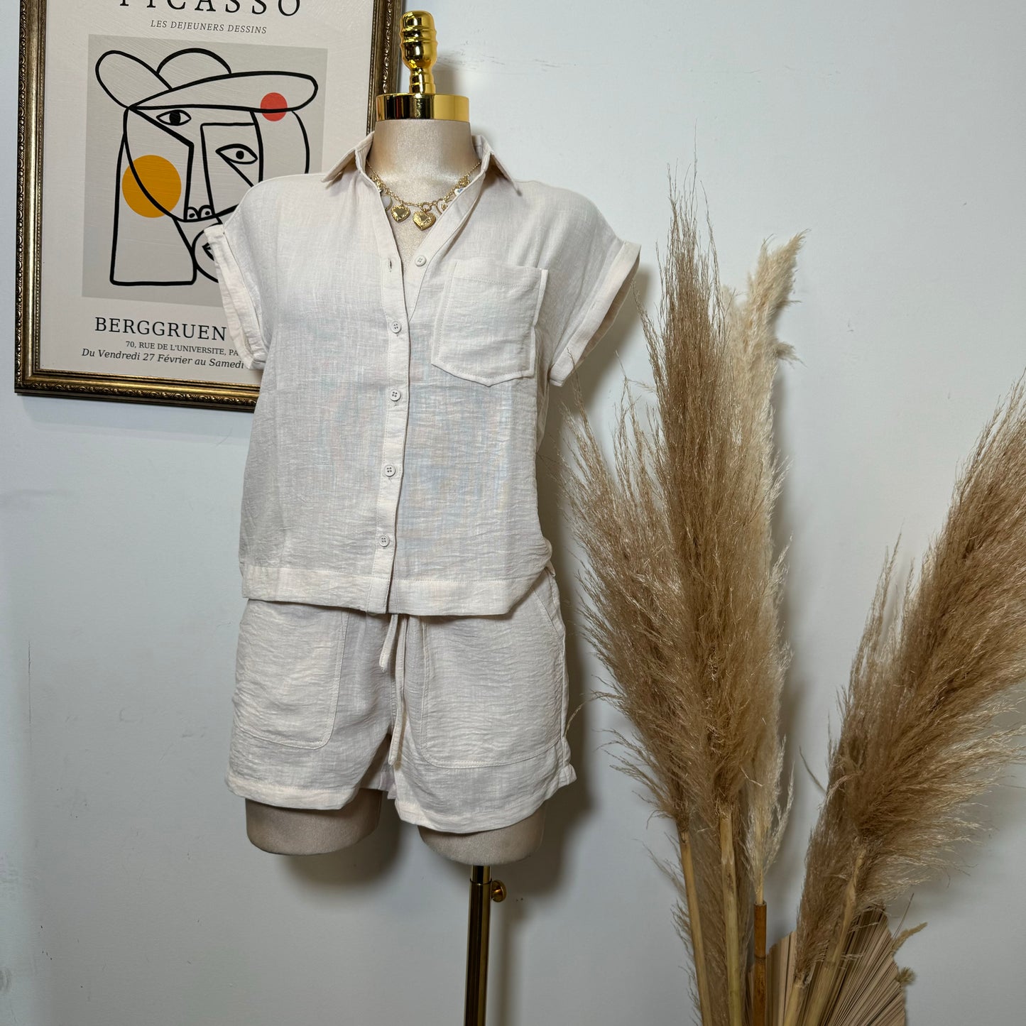 Short Sleeve Set -Ivory