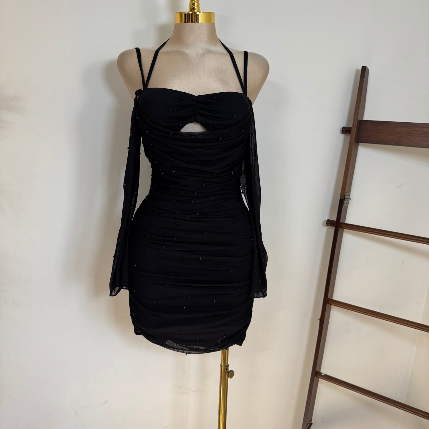 Pearl Long sleeve Dress-Black