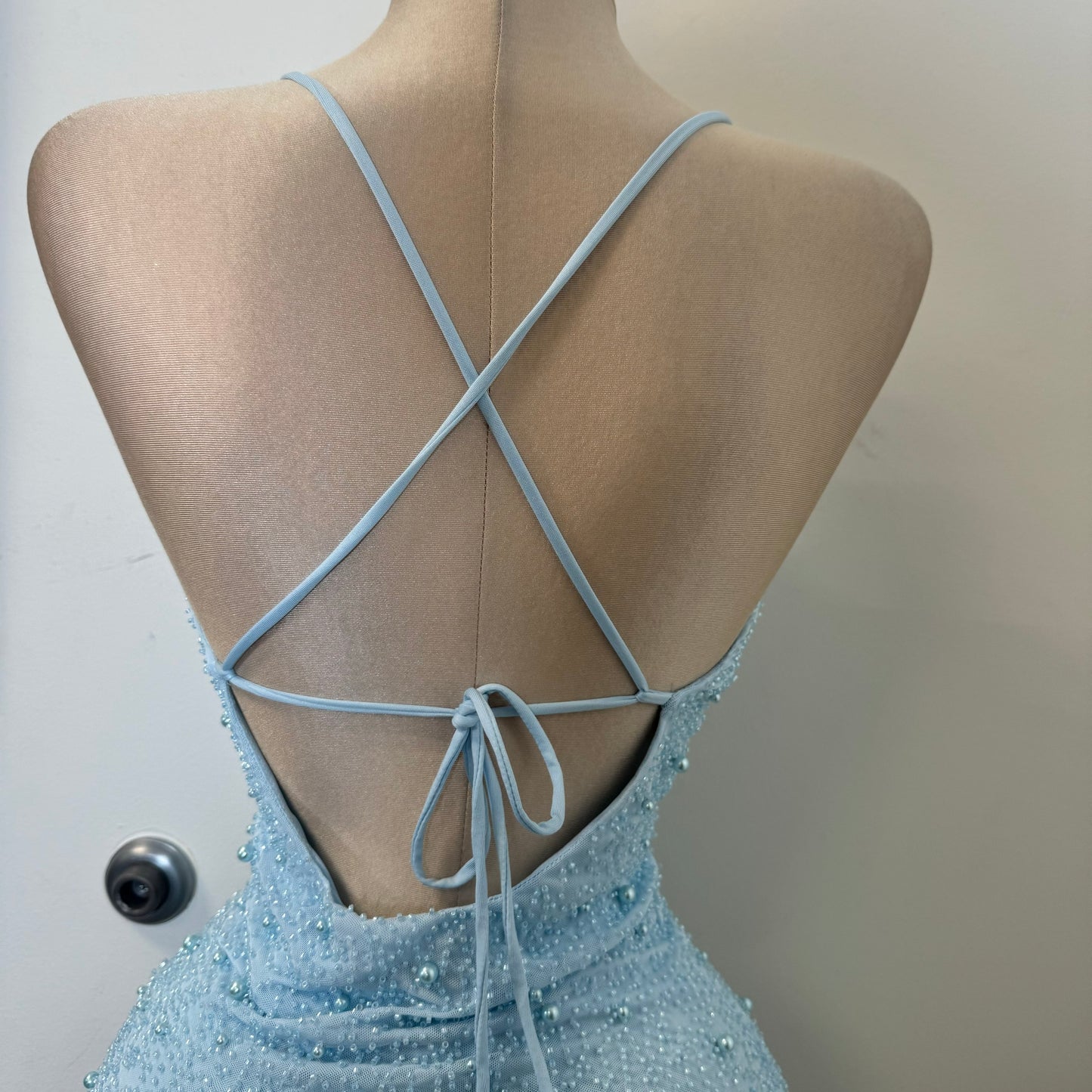 Sexy Pearl Dress-Baby Blue