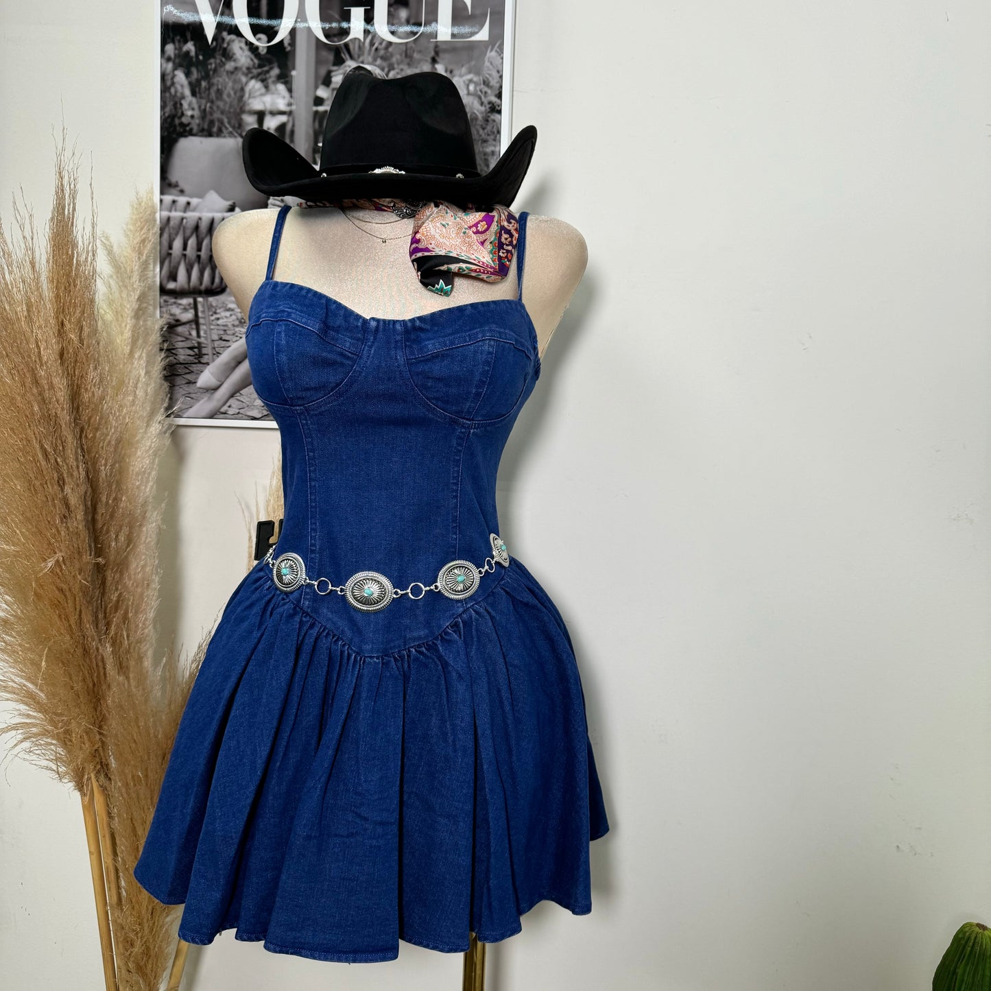 Carter Denim Dress-Blue