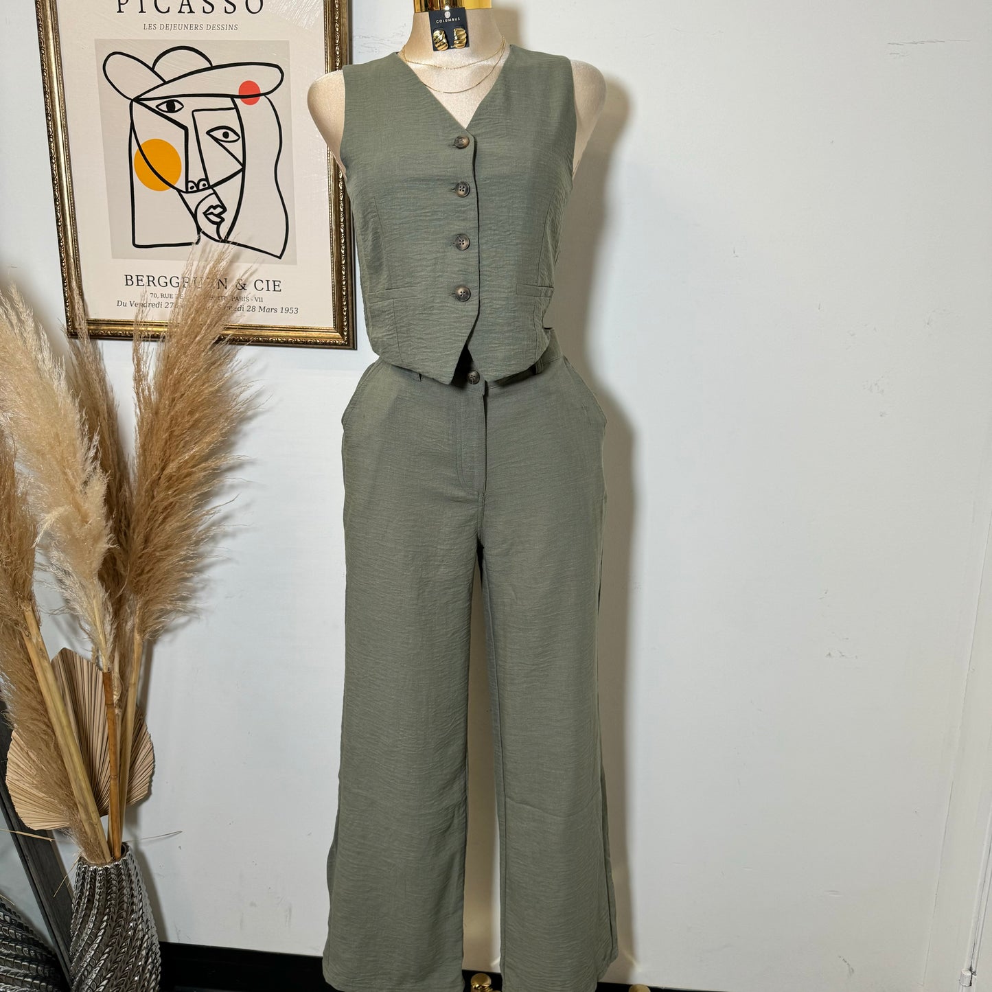 Frescura Pant Set-Olive