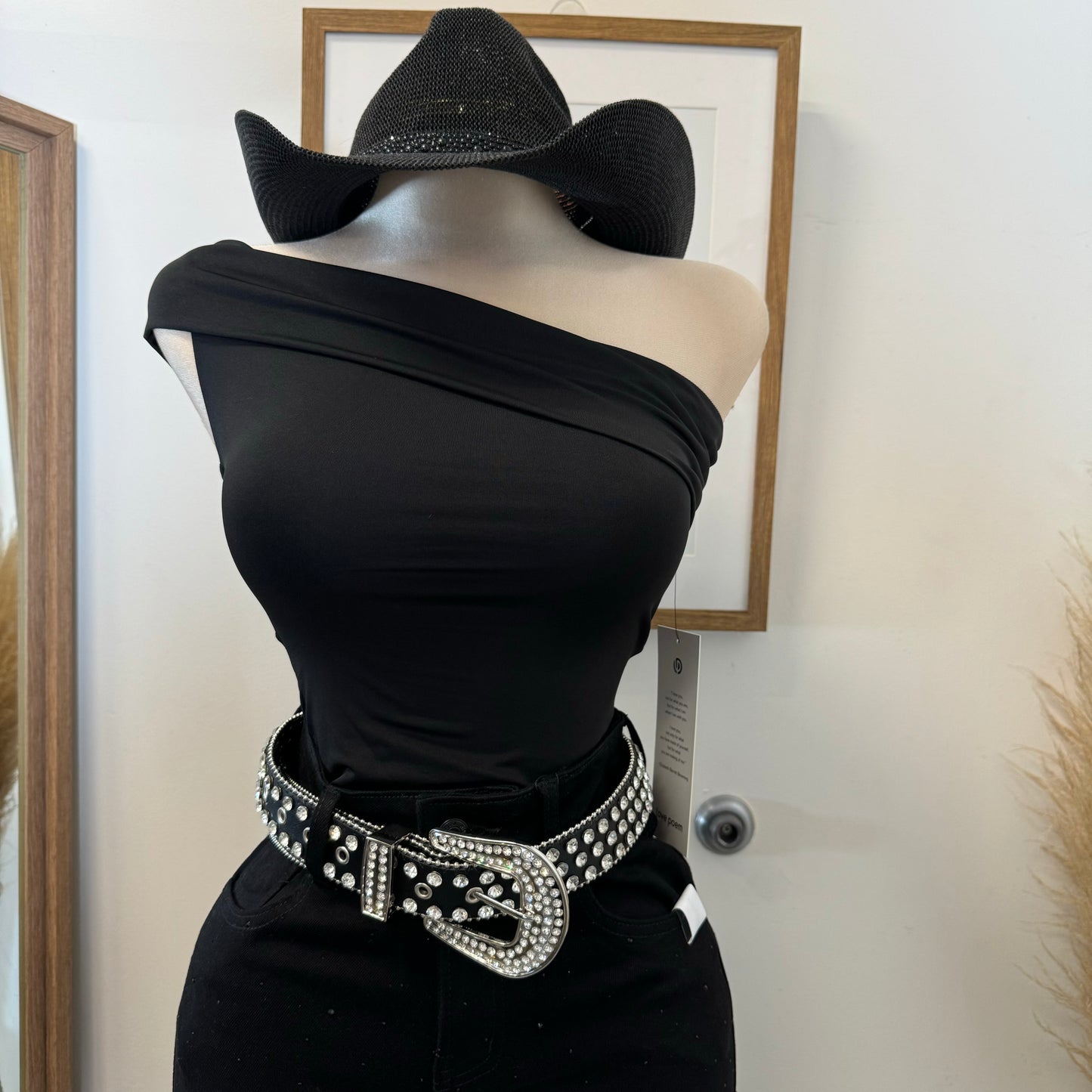 Ravish Double Layered off the Shoulder Top-Black