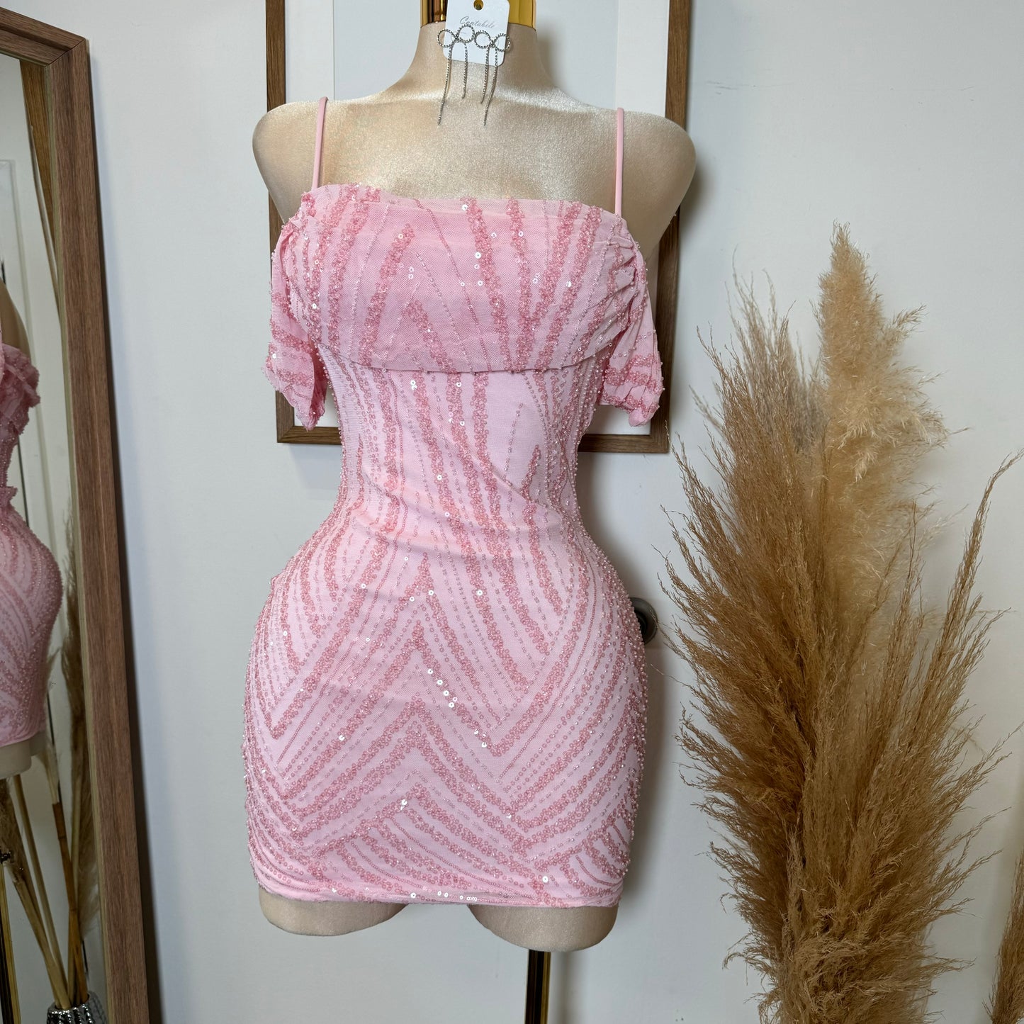 Scorpio Sequins DRESS-Pink