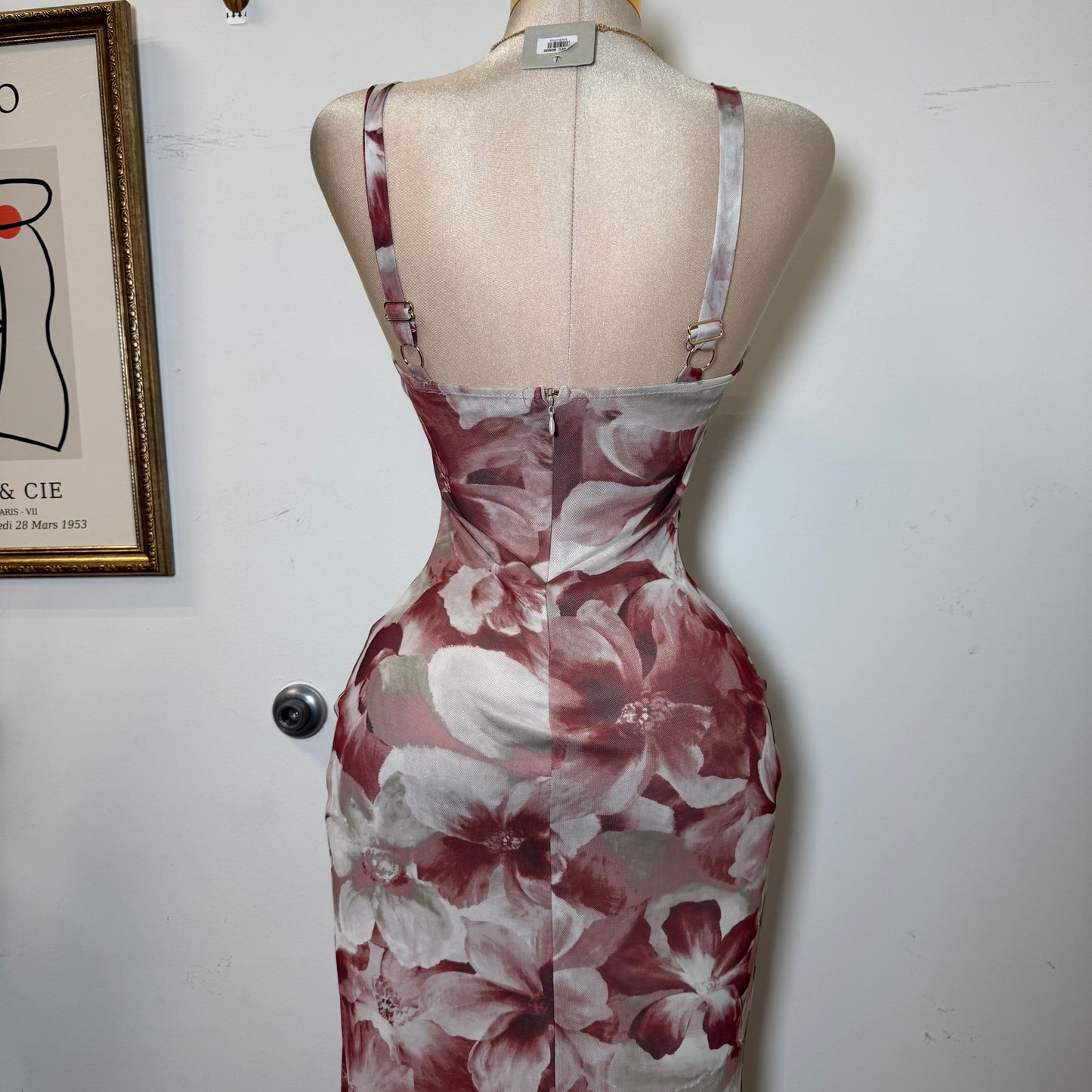 Karol Dress-Red/Beige