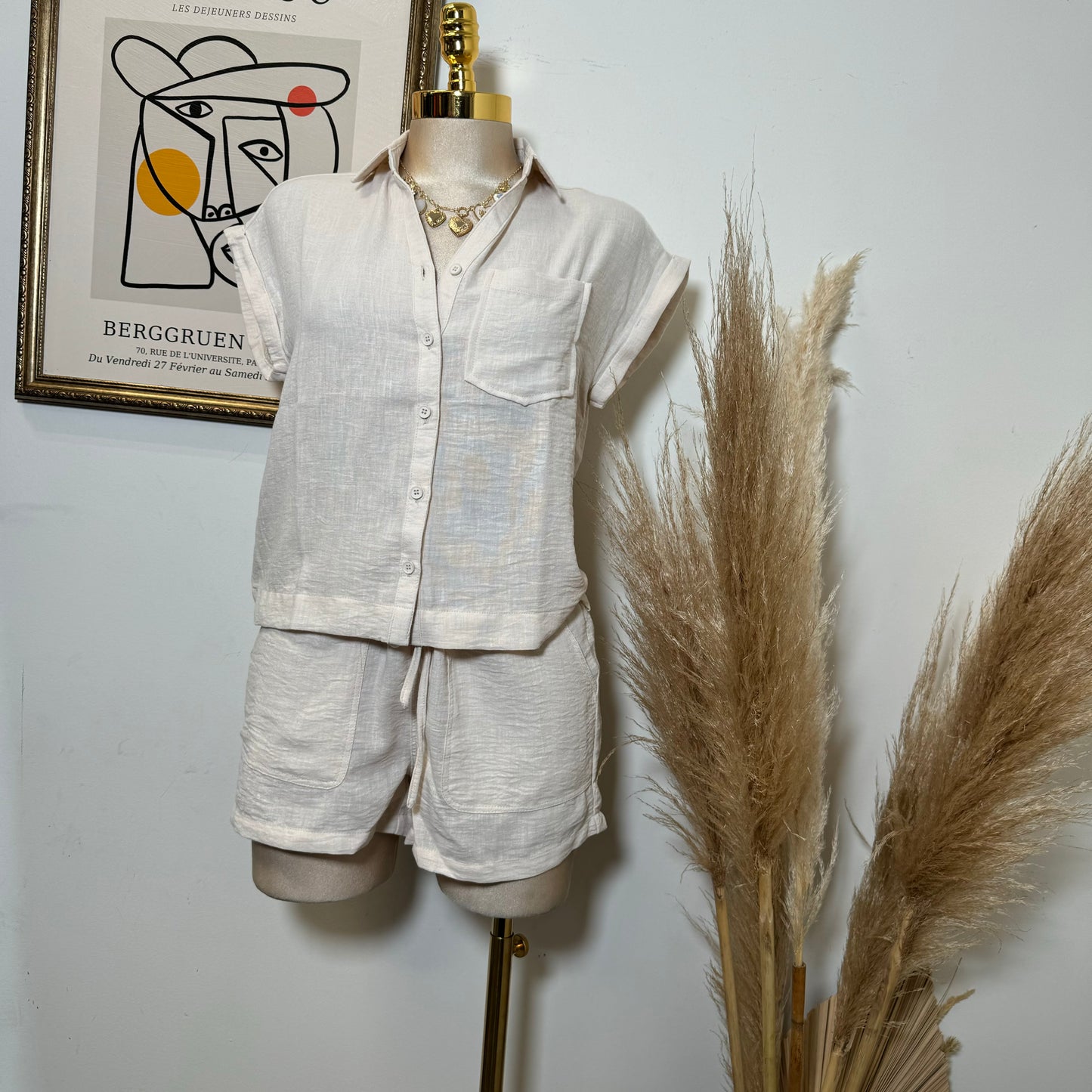 Short Sleeve Set -Ivory
