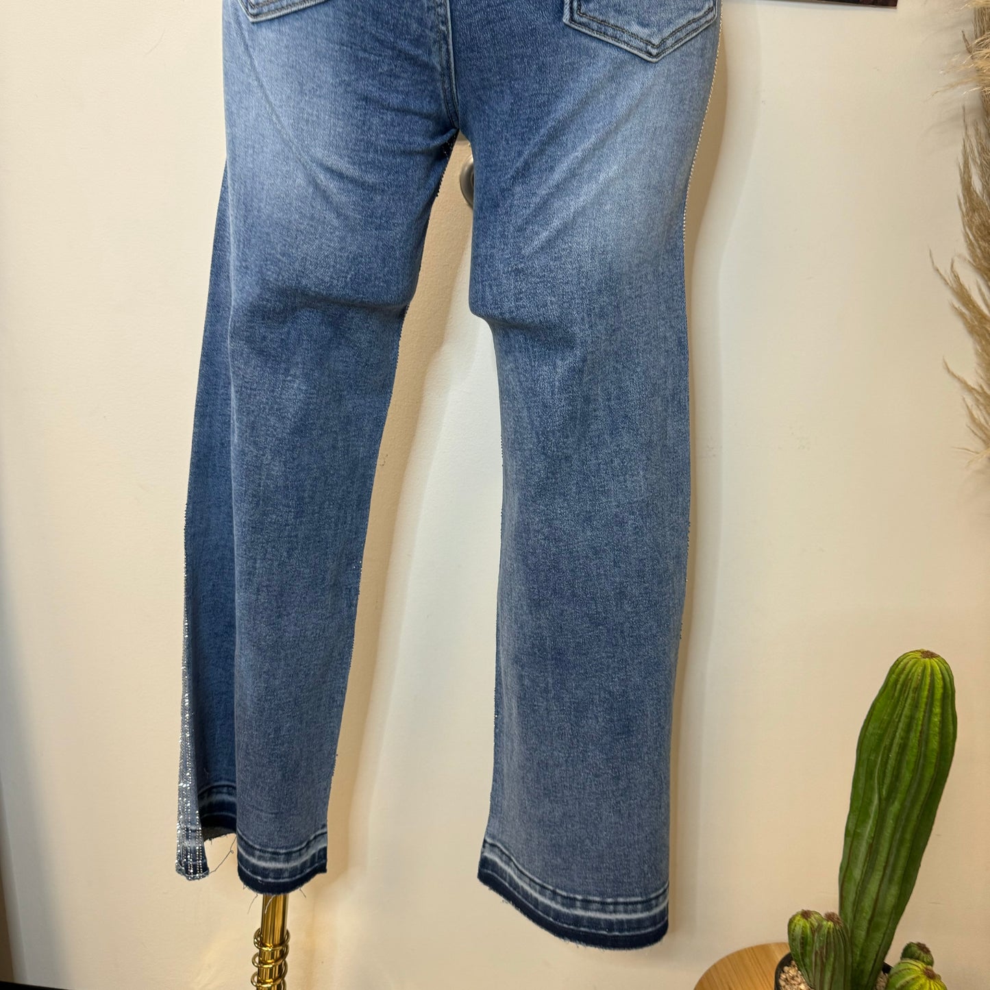 Karla Rhinestone Jeans-Blue