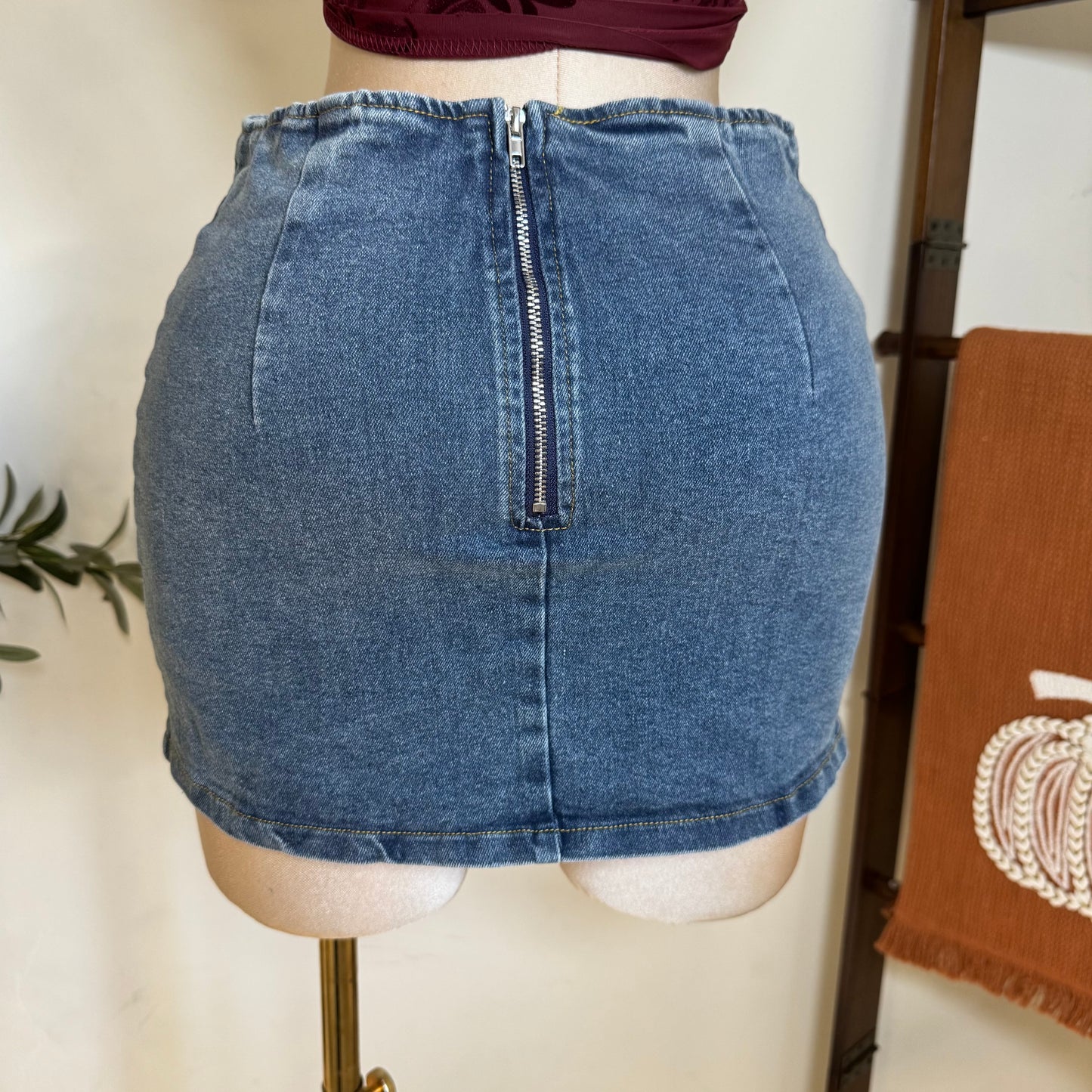 Lace up Skirt-Blue