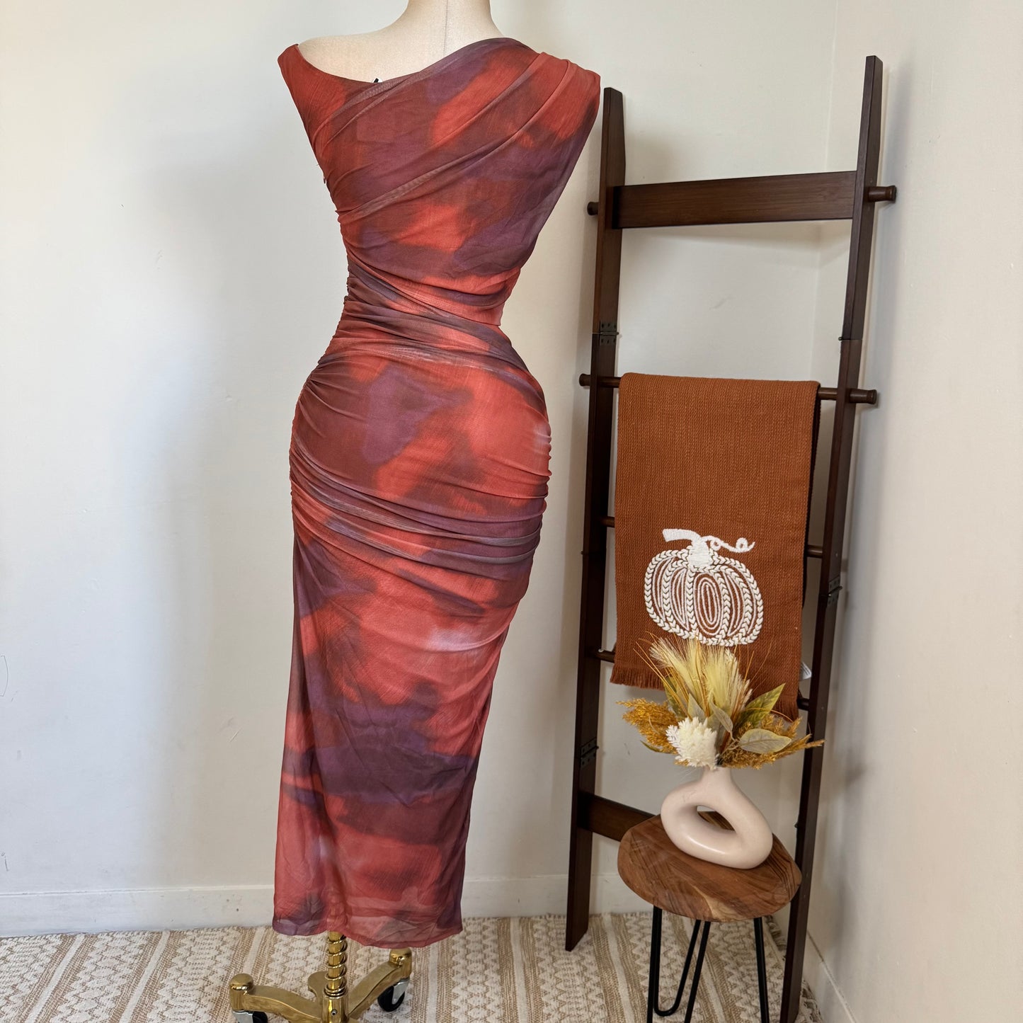 Luxi Dress-Rust
